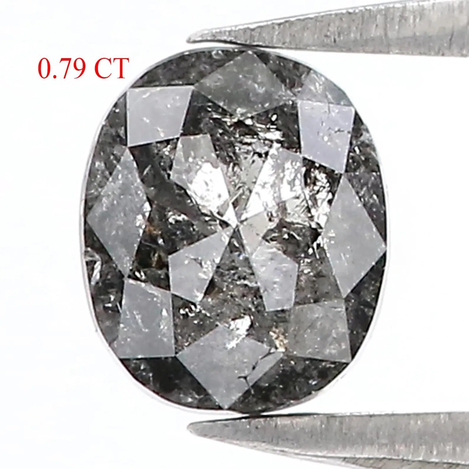 0.79 CT Natural Loose Oval Shape Diamond Salt And Pepper Oval Cut Diamond 6.00 MM Natural Loose Diamond Black Grey Oval Shape Diamond QN1230