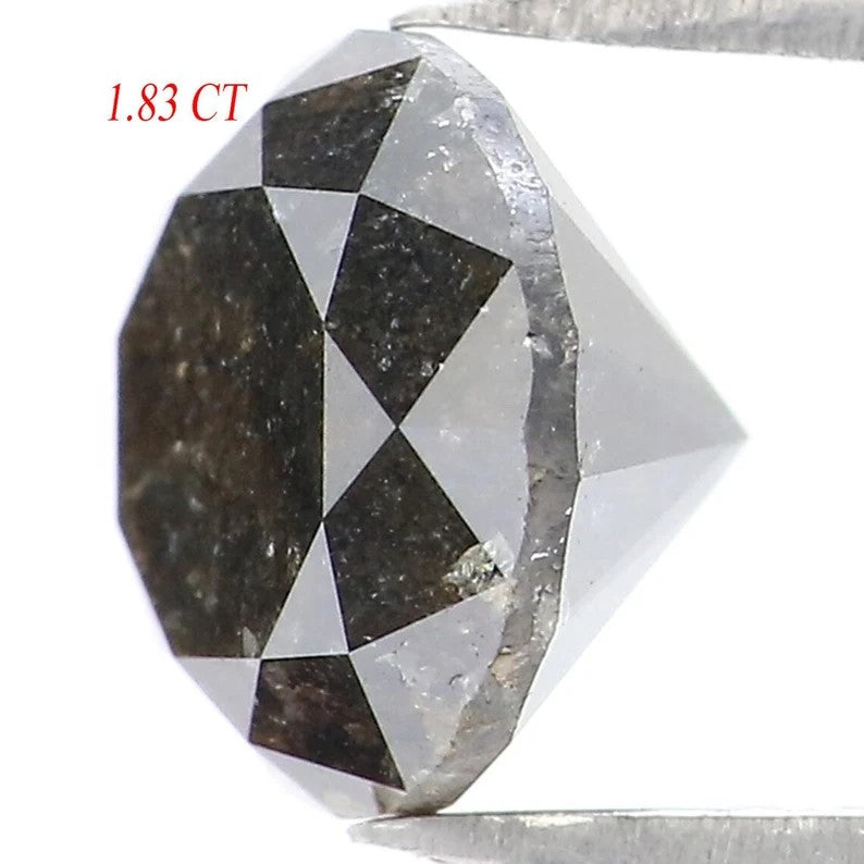 1.83 CT Natural Loose Round Cut Diamond Black Color Diamond 7.15 MM Natural Loose Diamond Black Color Round Brilliant Cut Diamond NQ488
