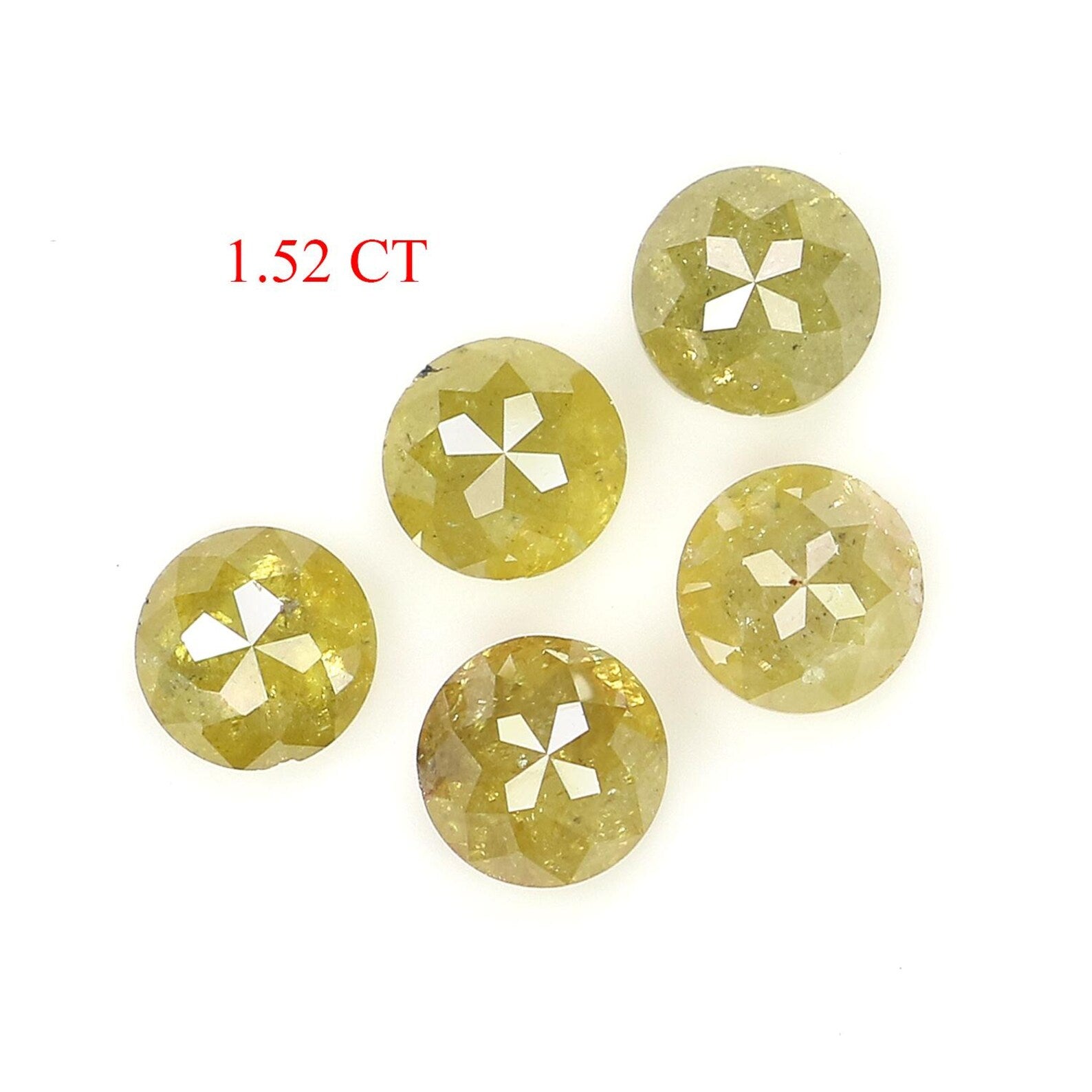1.52 CT Natural Loose Round Rose Cut Diamond Yellow Color Round Shape Diamond 3.80 MM Natural Yellow Color Round Rose Cut Diamond NQ691