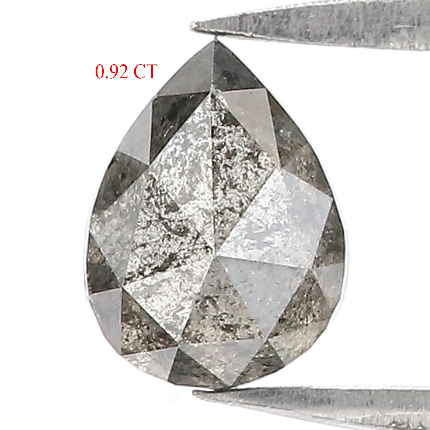 0.92 CT Natural Loose Pear Shape Diamond Salt And Pepper Pear Diamond 6.90 MM Natural Loose Black Grey Color Pear Rose Cut Diamond QL3095
