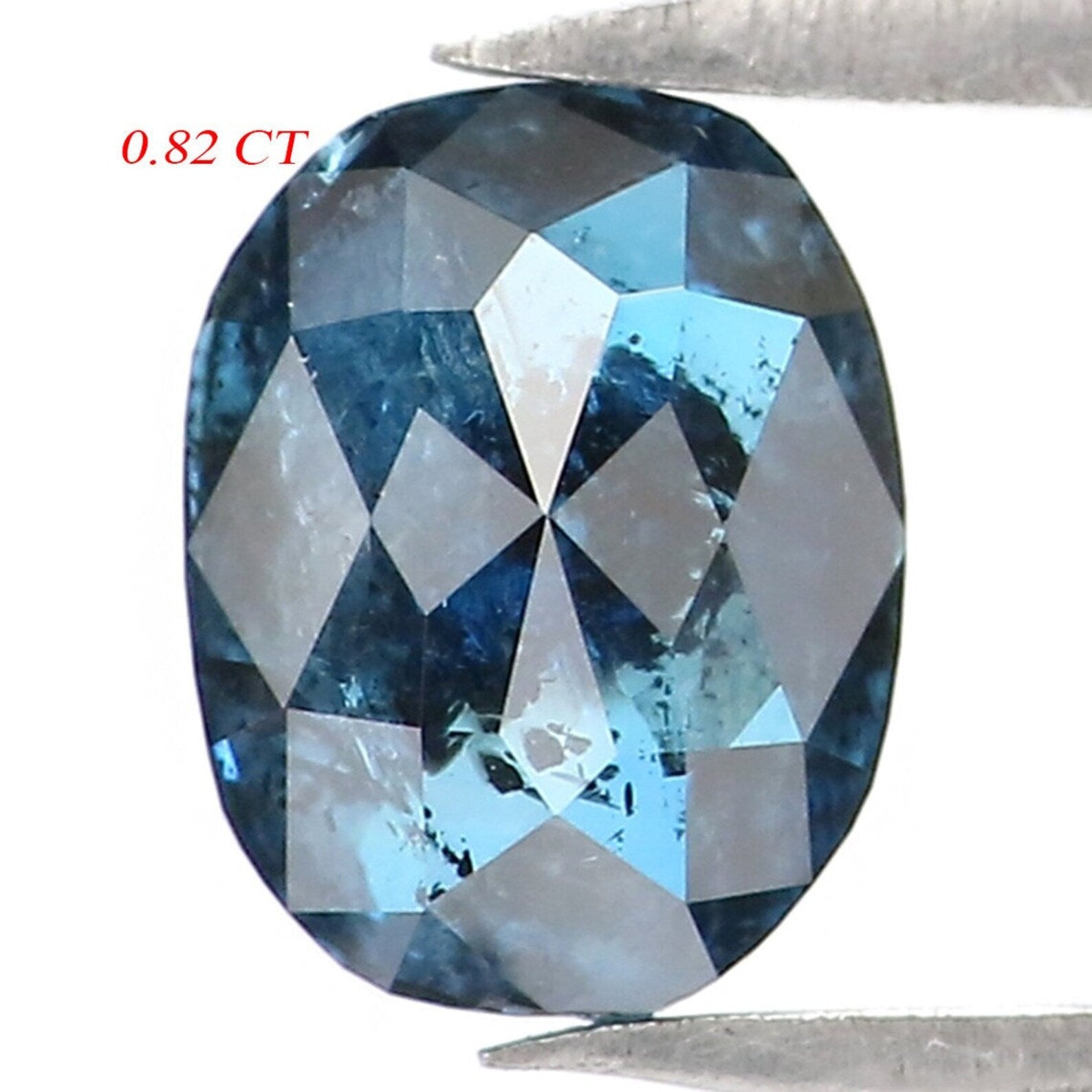 0.82 CT Natural Loose Oval Shape Diamond Blue Color Oval Cut Diamond 6.20 MM Natural Loose Diamond Blue Oval Shape Rose Cut Diamond NQ9472