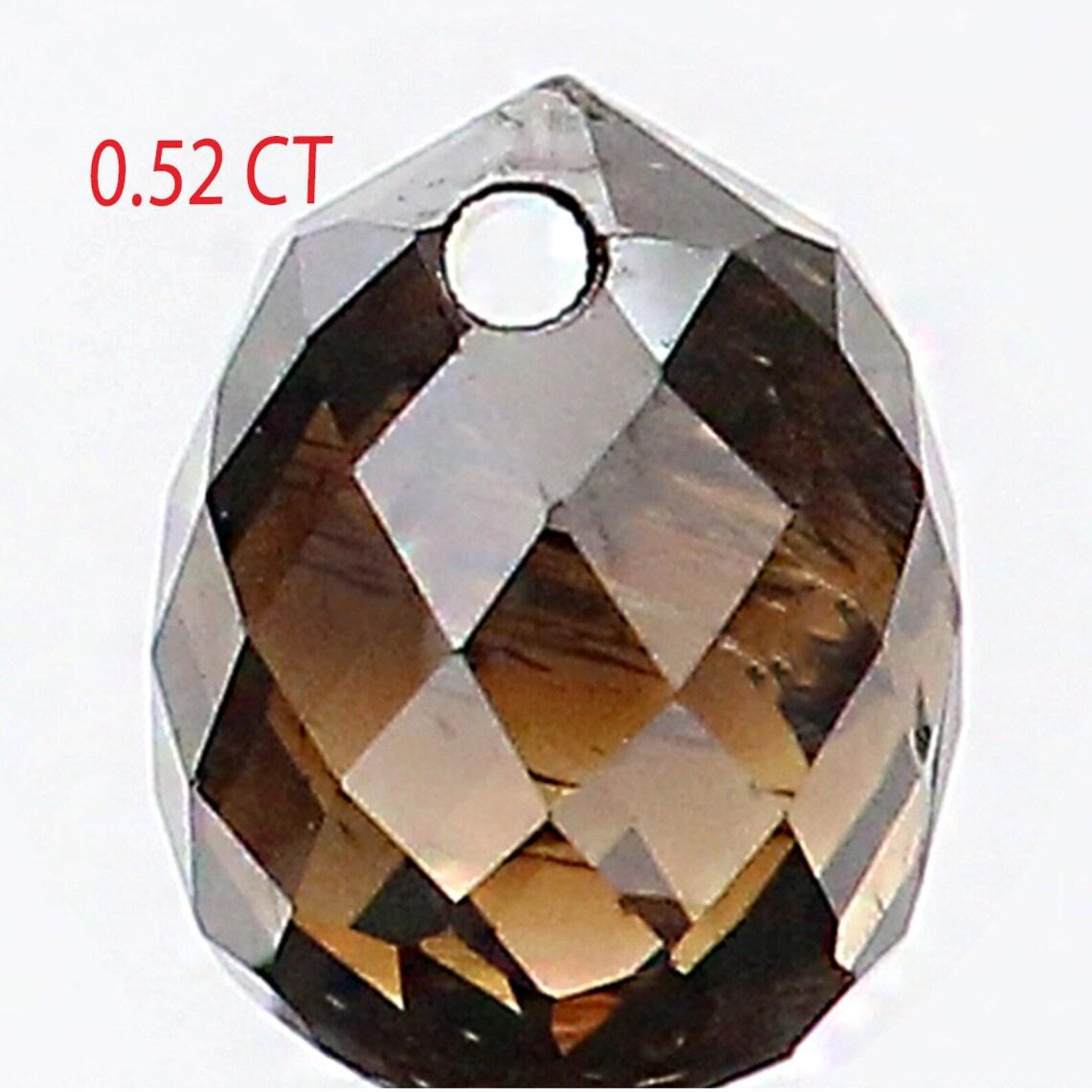 0.52 Ct Natural Loose Briolette Shape Diamond Brown Color Drop Diamond 4.50 MM Natural Loose Brown Color Briolette Rose Cut Diamond NQ410