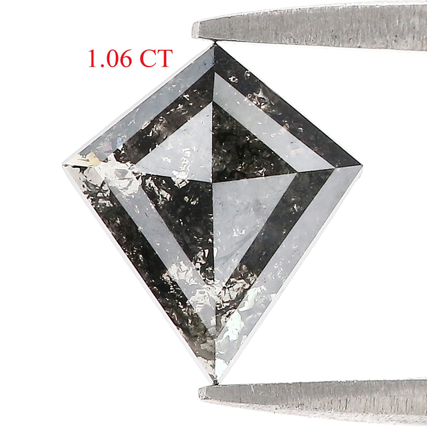 1.06 CT Natural Loose Kite Shape Diamond Salt And Pepper Kite Diamond 10.05 MM Natural Loose Black Grey Color Kite Rose Cut Diamond L3411