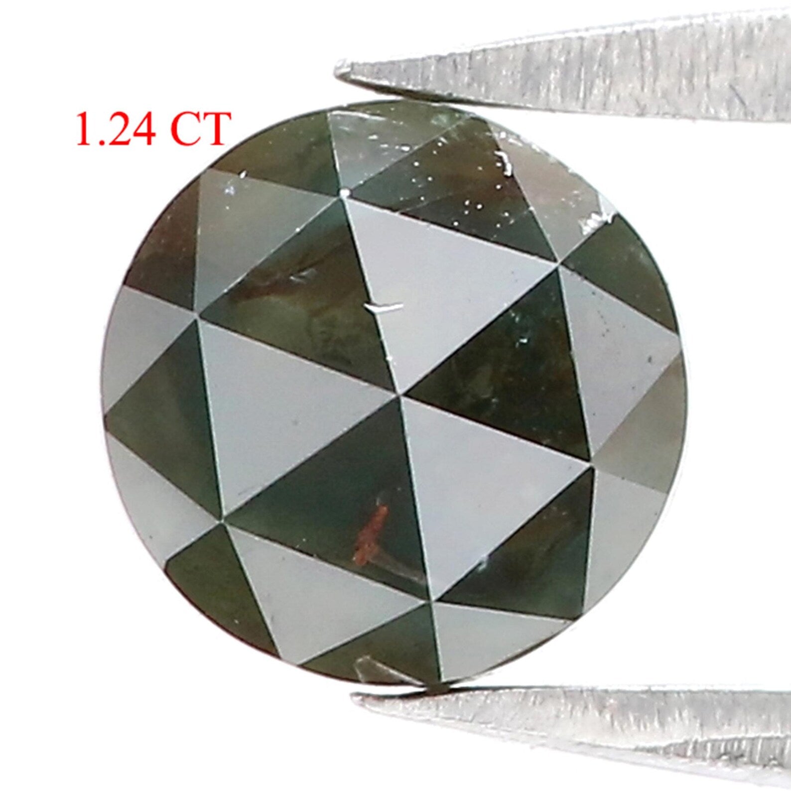 1.24 CT Natural Loose Round Shape Diamond Green Color Round Rose Cut Diamond 5.90 MM Natural Loose Diamond Round Rose Cut Diamond QN7660