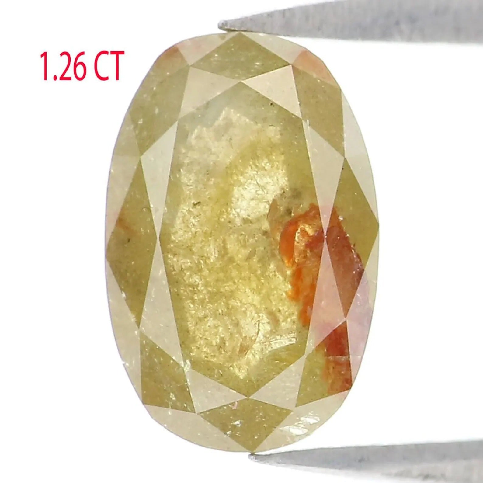 1.26 CT Natural Loose Oval Shape Diamond Green Color Oval Diamond 8.70 MM Natural Loose Diamond Yellow Color Oval Rose Cut Diamond NQ9888