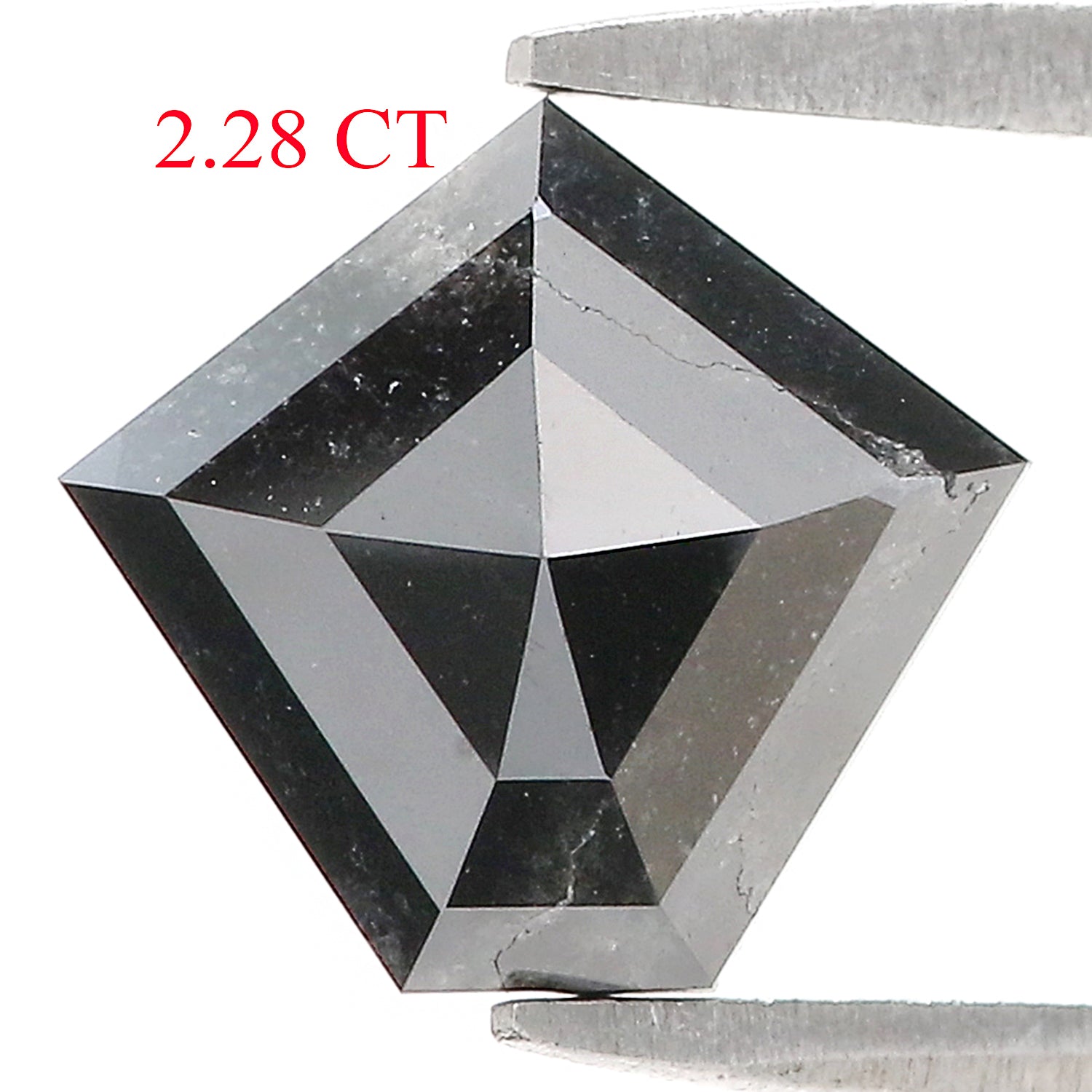2.28 Ct Natural Loose Pentagon Shape Diamond Black Color Pentagon Diamond 8.75 MM Natural Loose Diamond Black Pentagon Cut Diamond QL870