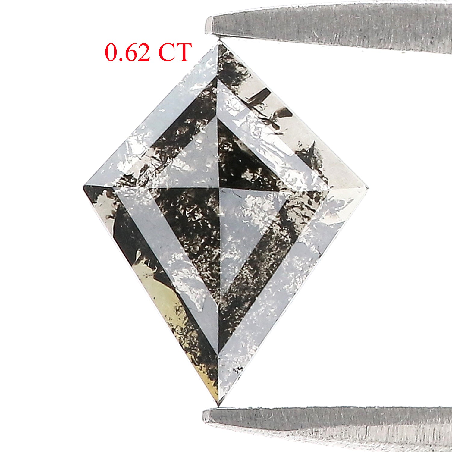 0.62 CT Natural Loose Kite Shape Diamond Salt And Pepper Kite Diamond 9.80 MM Natural Black Grey Color Diamond Kite Rose Cut Diamond N2601