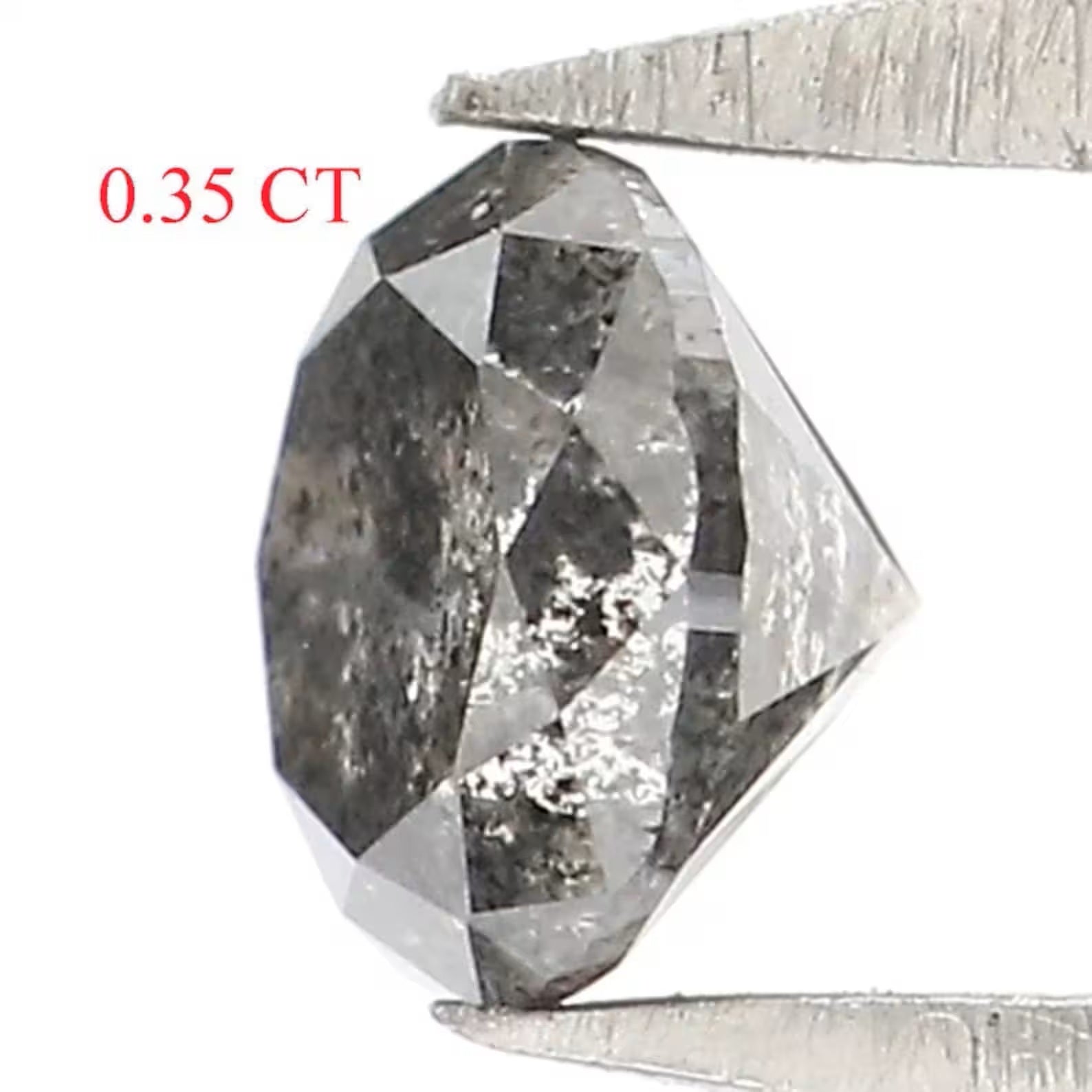 0.35 CT Natural Loose Round Shape Diamond Salt And Pepper Round Diamond 4.25 MM Natural Black Grey Color Round Brilliant Cut Diamond NQ2333