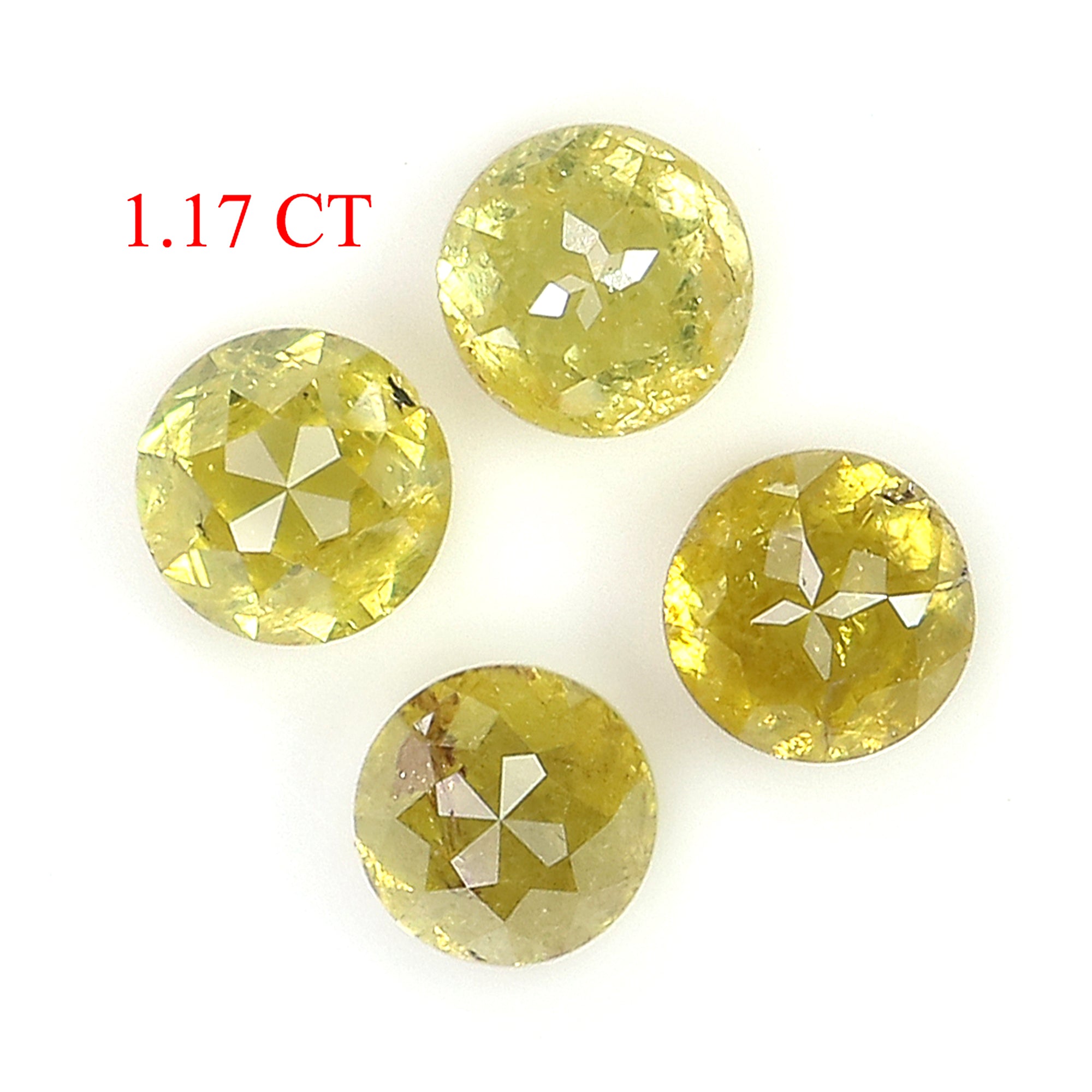 1.17 CT Natural Loose Round Rose Cut Diamond Yellow Color Round Shape Diamond 3.55 MM Natural Yellow Color Round Rose Cut Diamond LQ1015
