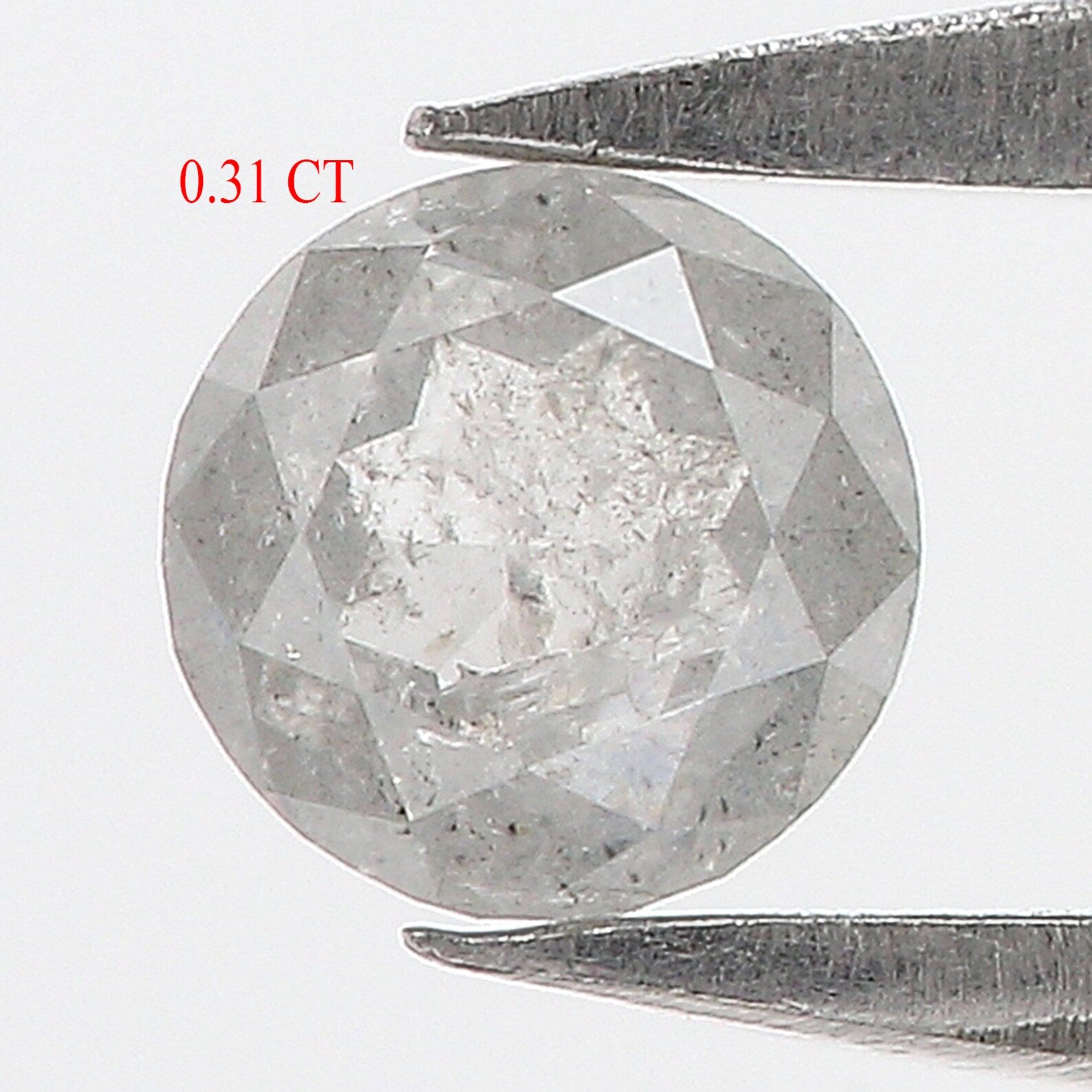 0.31 CT Natural Loose Round Rose Cut Diamond Salt And Pepper Diamond 4.10 MM Natural Loose Diamond Grey Color Round Shape Diamond NQ2501