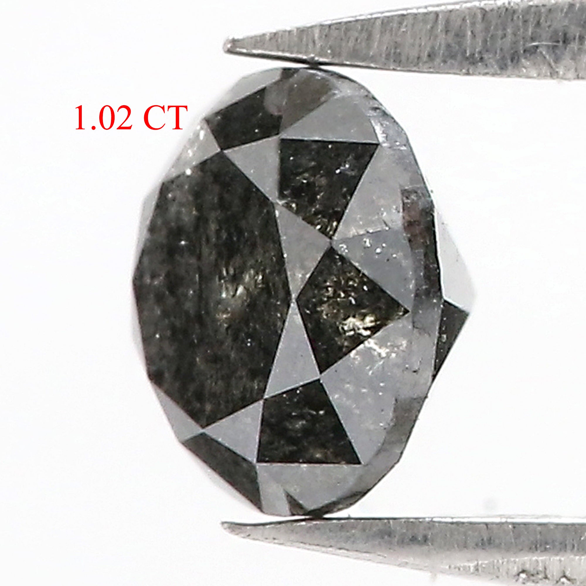 1.02 CT Natural Loose Round Cut Diamond Black Grey Color Round Shape Diamond 5.95 MM Salt And Pepper Round Brilliant Cut Diamond QL3094