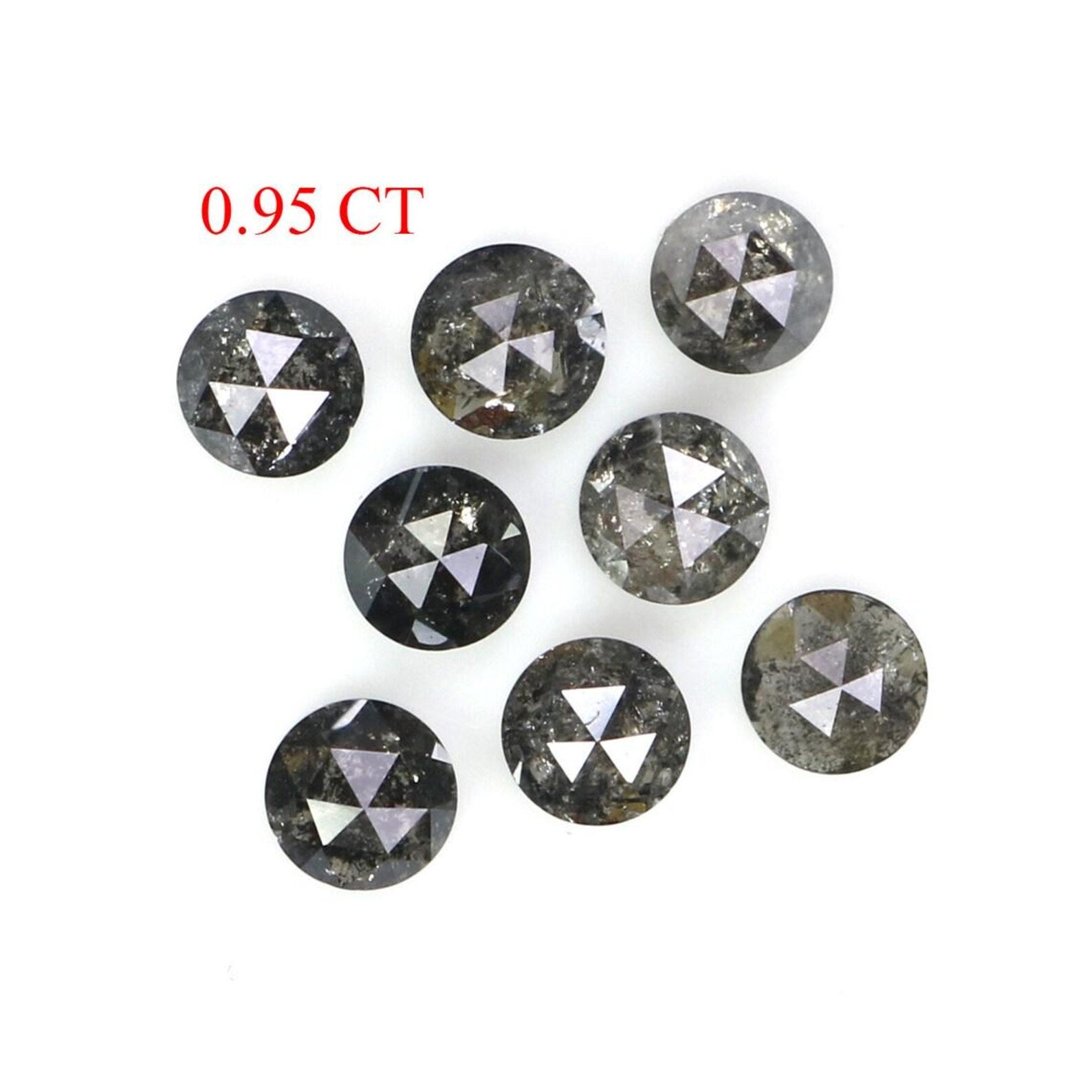0.95 Ct Natural Loose Round Rose Cut Diamond Salt And Pepper Round Shape Diamond 2.90 MM Natural Black Grey Round Rose Cut Diamond NQ2350