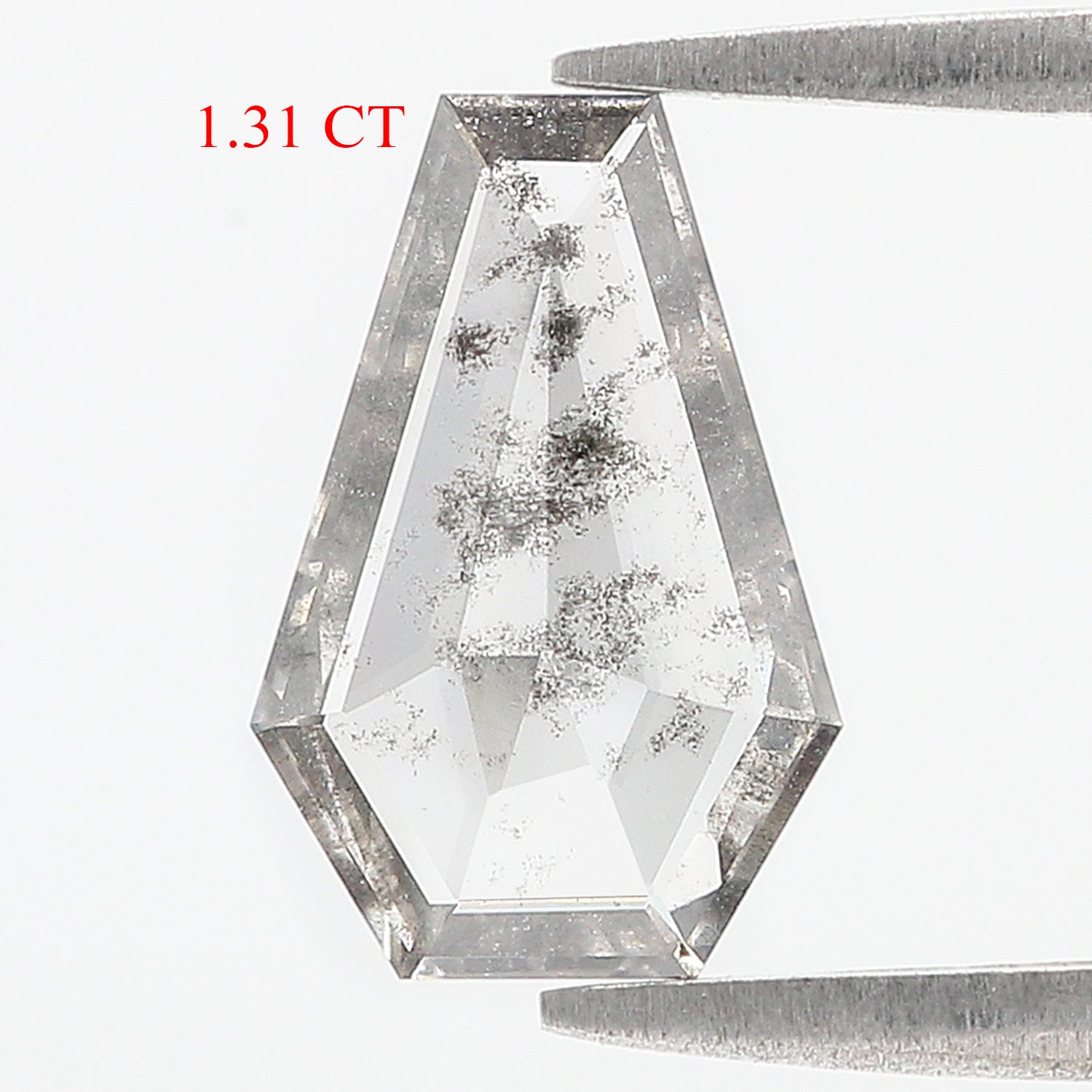 1.31 CT Coffin Rose Cut Salt And Pepper Lab Grown 11.70 MM Loose Diamond CVD Fancy Black Grey Color Lab Created Antique Cut Diamonds N2639