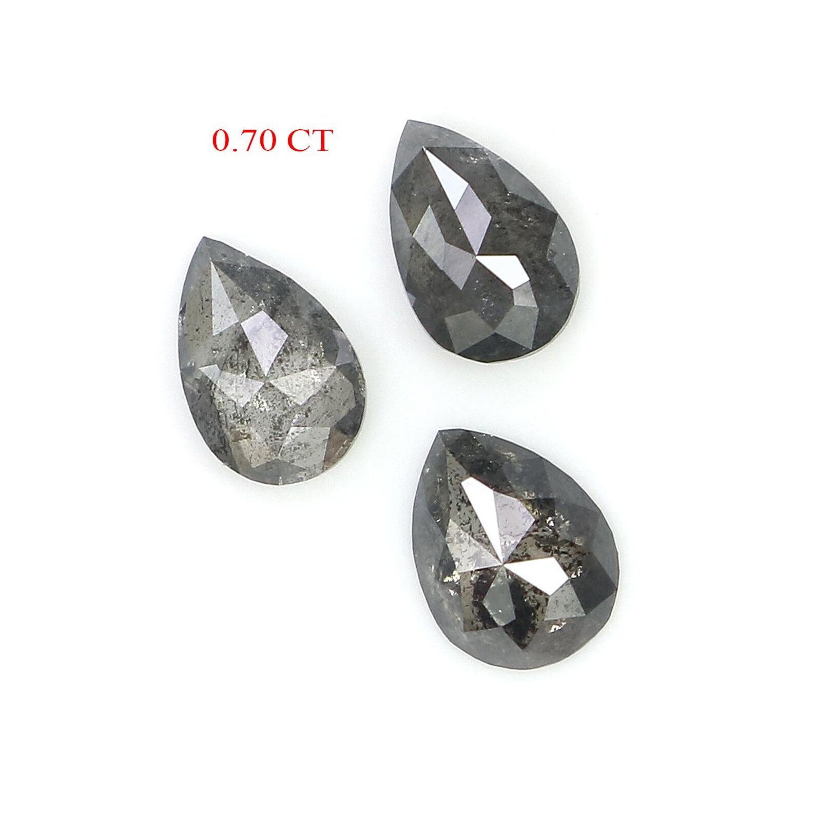 0.70 CT Natural Loose Pear Shape Diamond Salt And Pepper Pear Cut Diamond 5.15 MM Natural Loose Diamond Pear Shape Rose Cut Diamond NQ1861