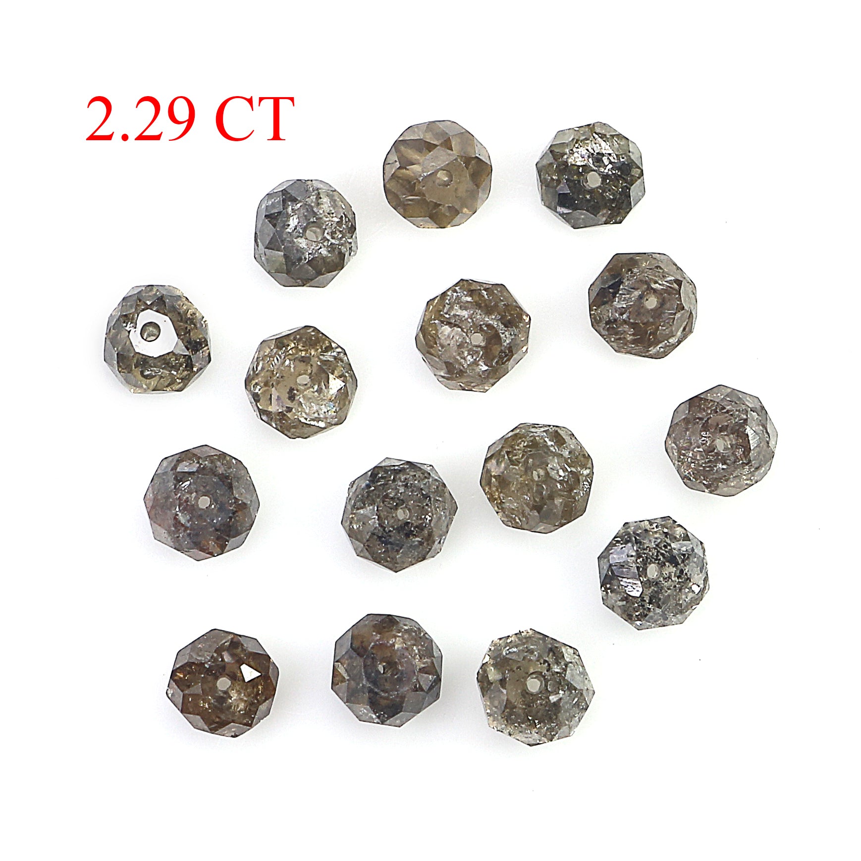 2.29 CT Natural Loose Bead Shape Diamond Brown Color Bead Cut Diamond 2.50 MM Natural Loose Brown Color Diamond Bead Rose Cut Diamond LQ1735