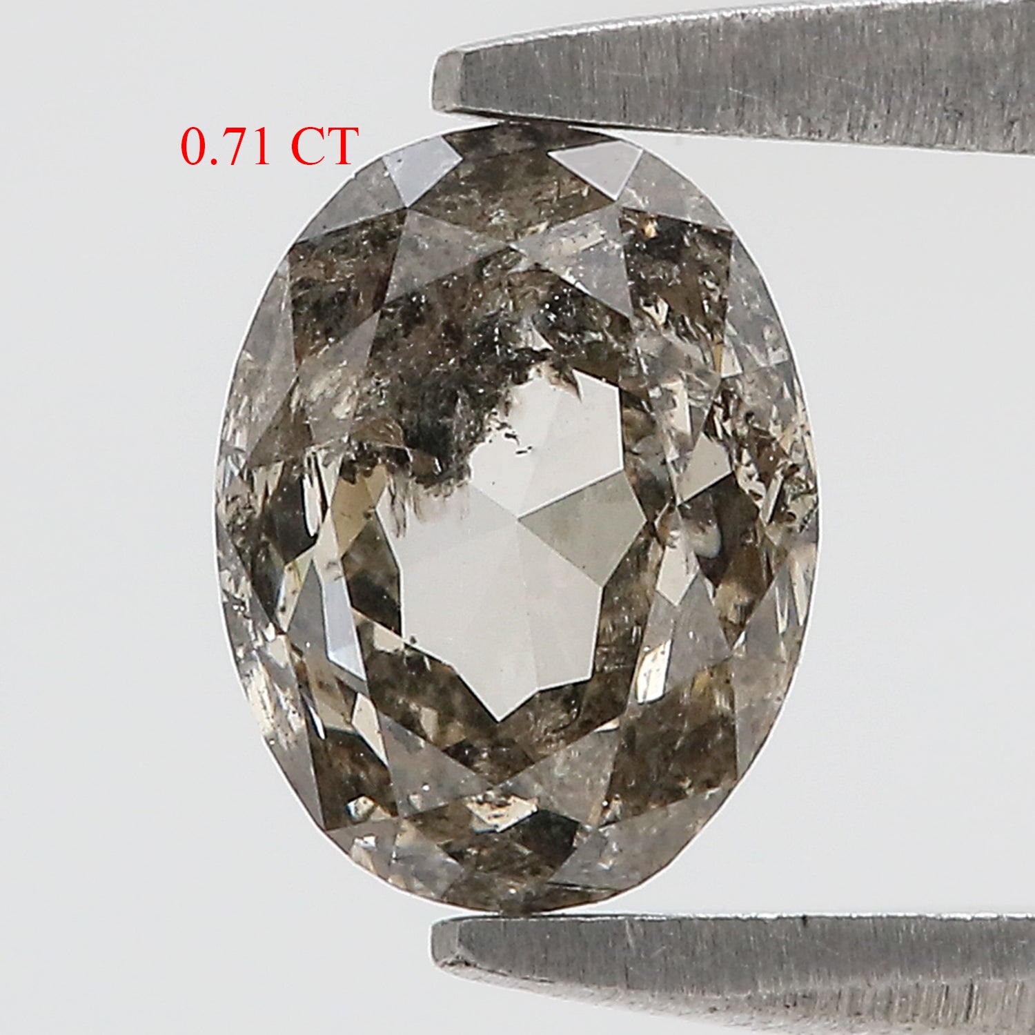 0.71 CT Natural Loose Oval Shape Diamond Salt And Pepper Oval Diamond 6.30 MM Natural Loose Black Grey Diamond Oval Rose Cut Diamond QL339