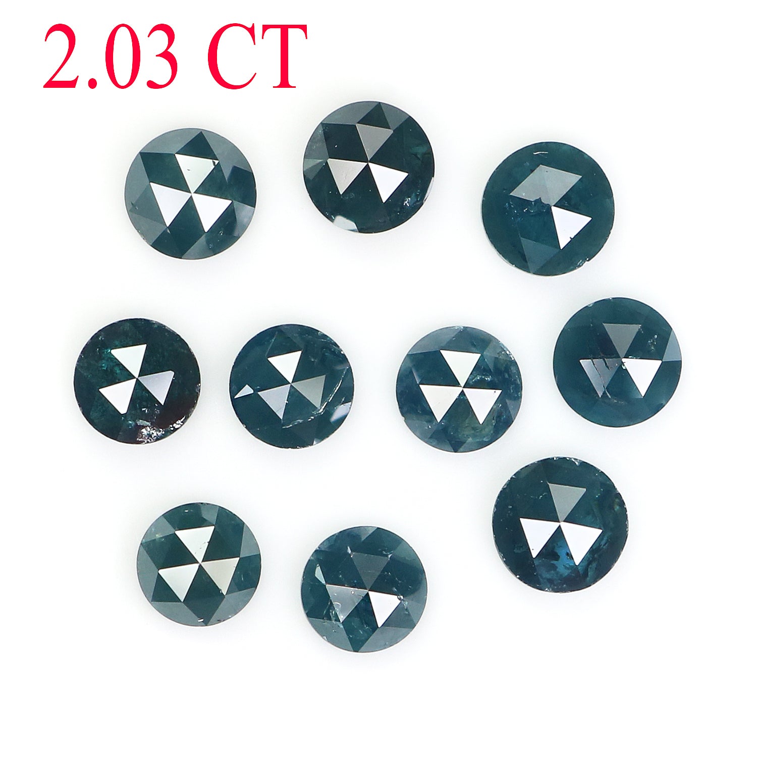 2.03 CT Natural Loose Round Rose Cut Diamond Blue Color Round Cut Diamond 3.55 MM Natural Loose Blue Diamond Round Rose Cut Diamond L2414