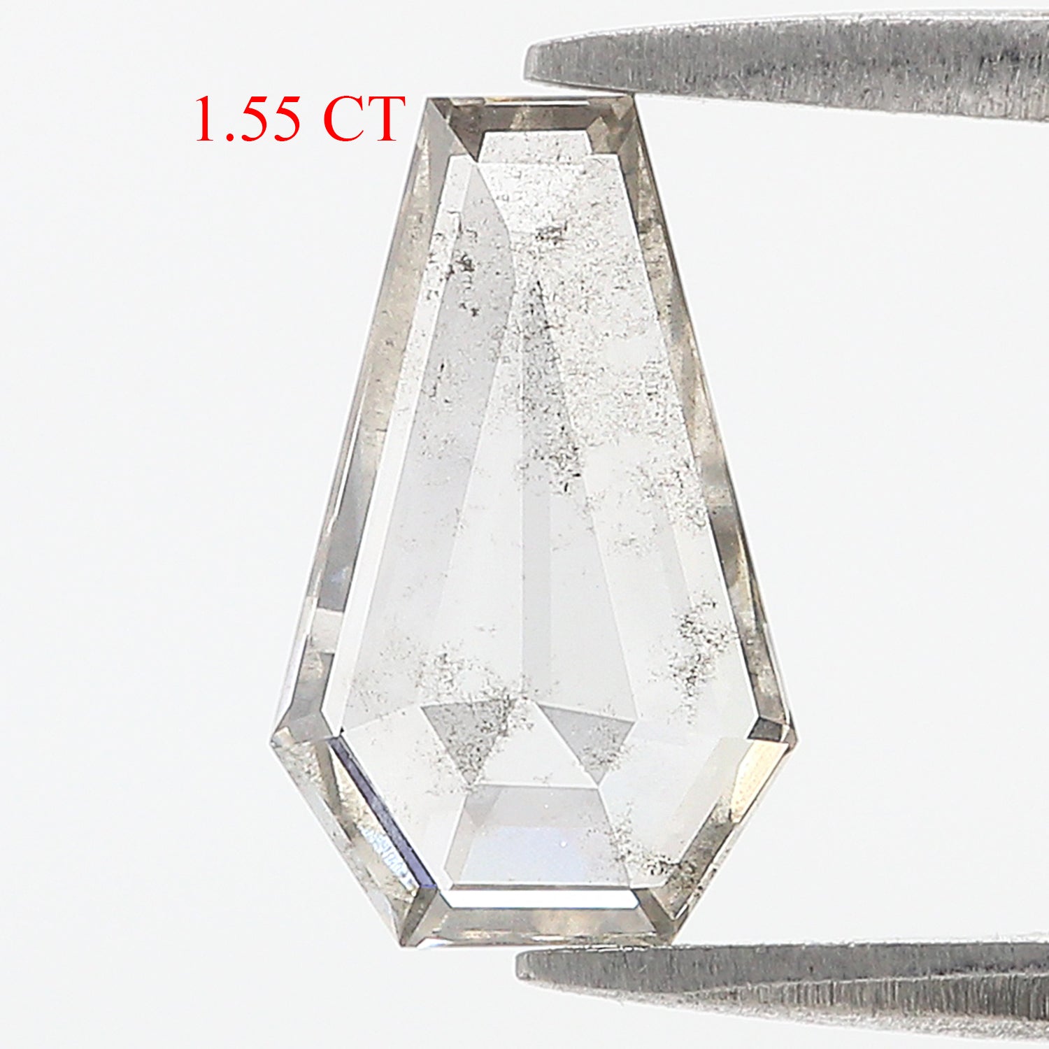 1.55 CT Coffin Rose Cut Salt And Pepper Lab Grown 11.65 MM Loose Diamond CVD Fancy Black Grey Color Lab Created Antique Cut Diamonds L3570