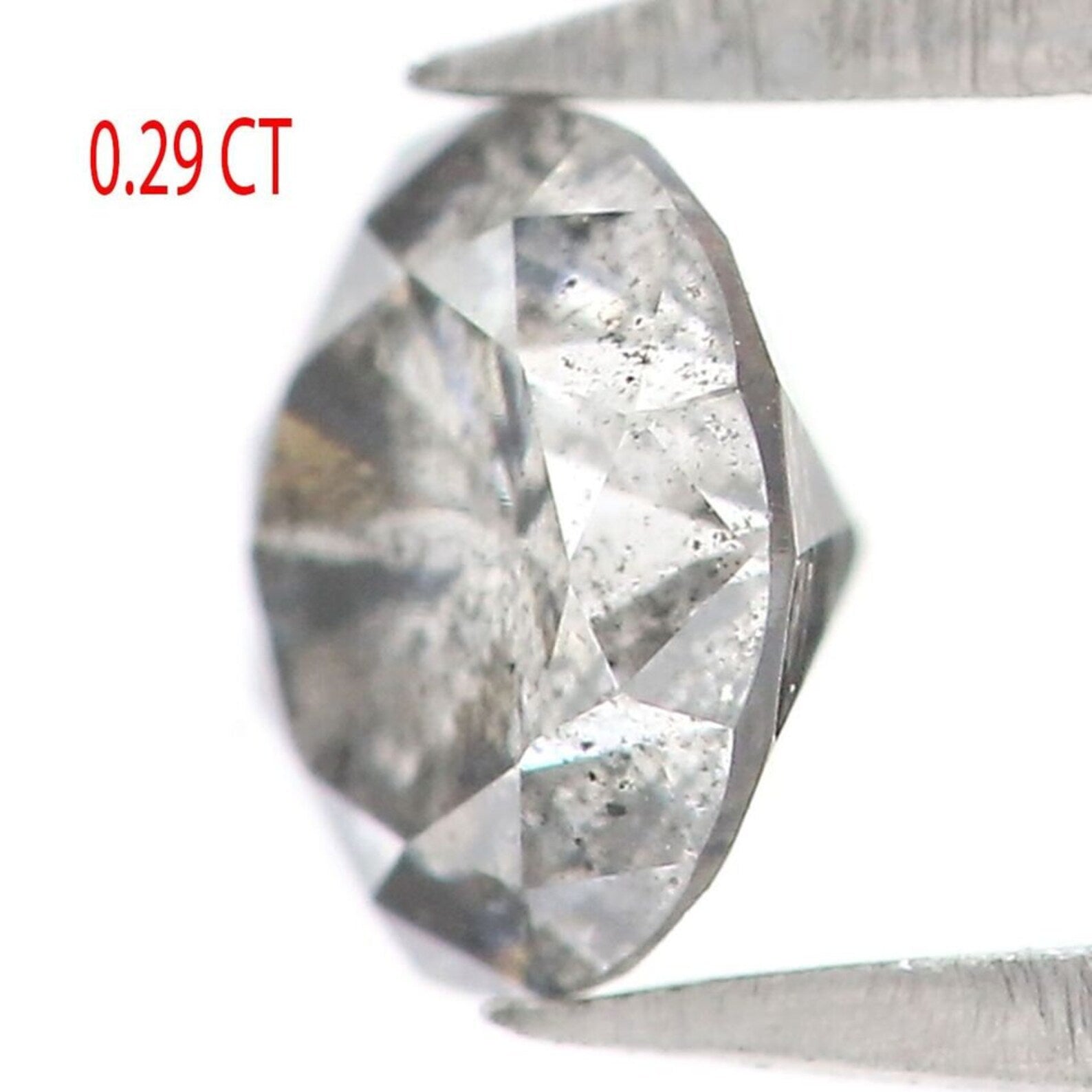 0.29 CT Natural Loose Round Rose Cut Diamond Salt And Pepper Round Shape Diamond 4.20 MM Black Grey Color Round Brilliant Cut Diamond NQ8679