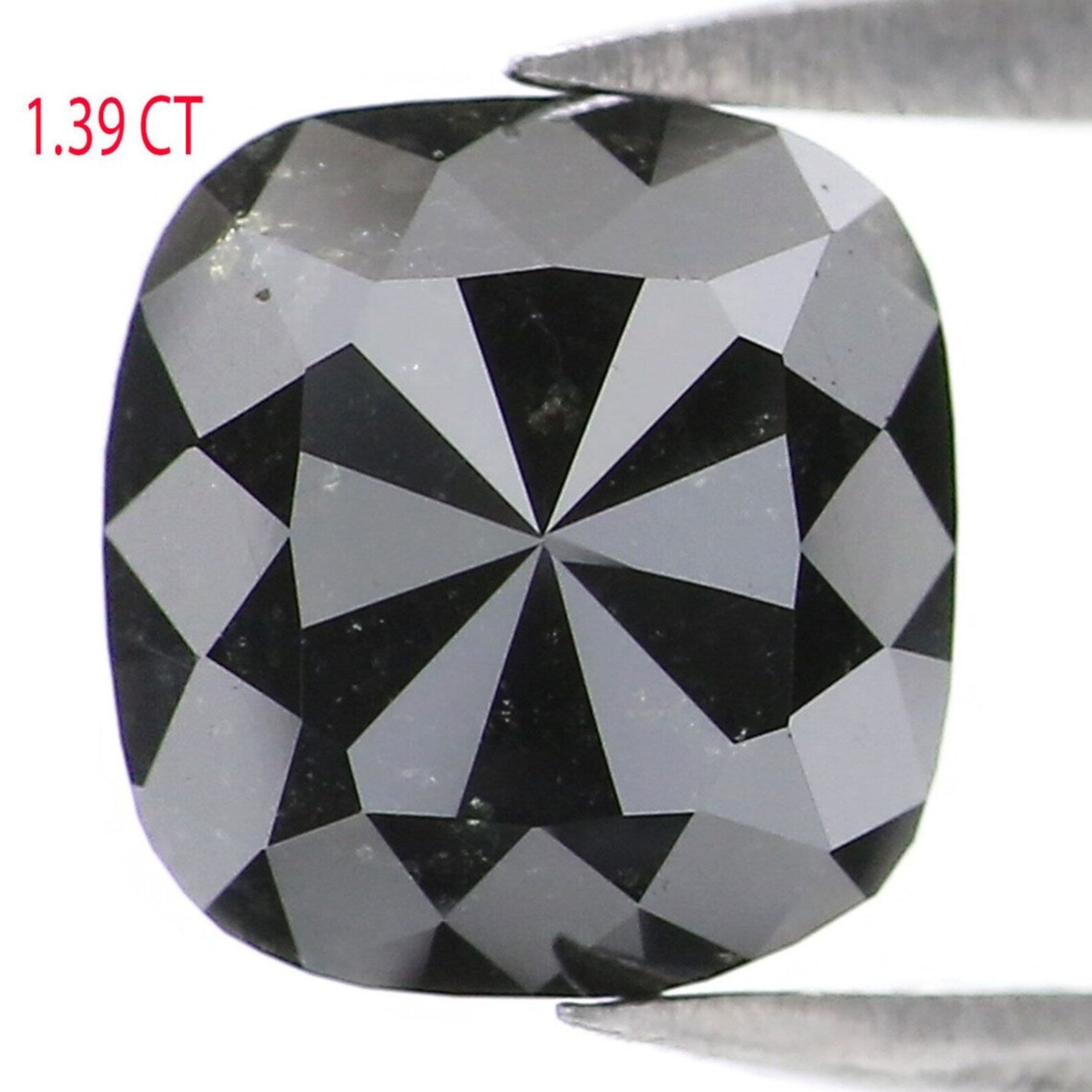 1.39 CT Natural Loose Cushion Diamond Black Color Cushion Cut Diamond 6.80 MM Natural Loose Diamond Cushion Shape Rose Cut Diamond NQ8825
