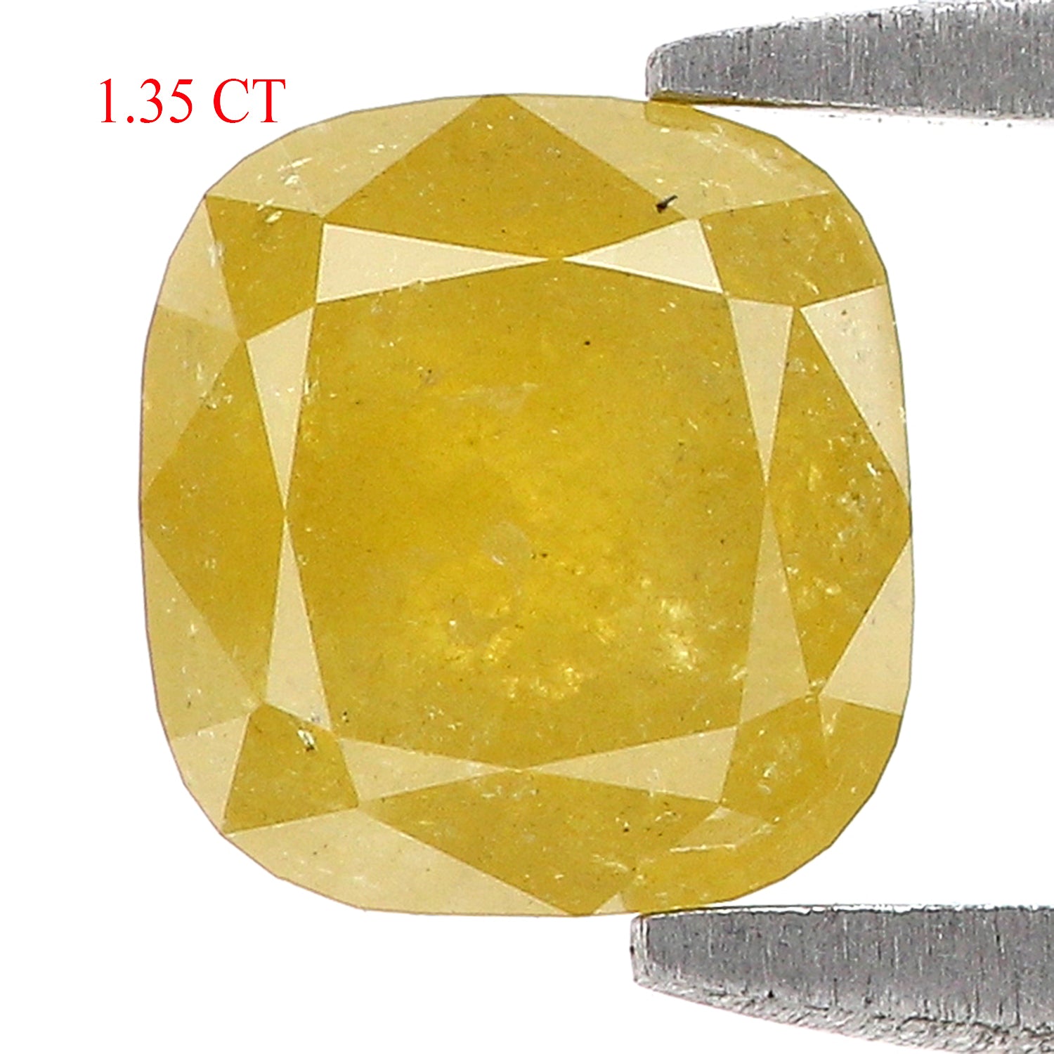 1.35 CT Natural Loose Cushion Shape Diamond Yellow Color Cushion Cut Diamond 5.95 MM Natural Yellow Color Cushion Rose Cut Diamond LQ2146