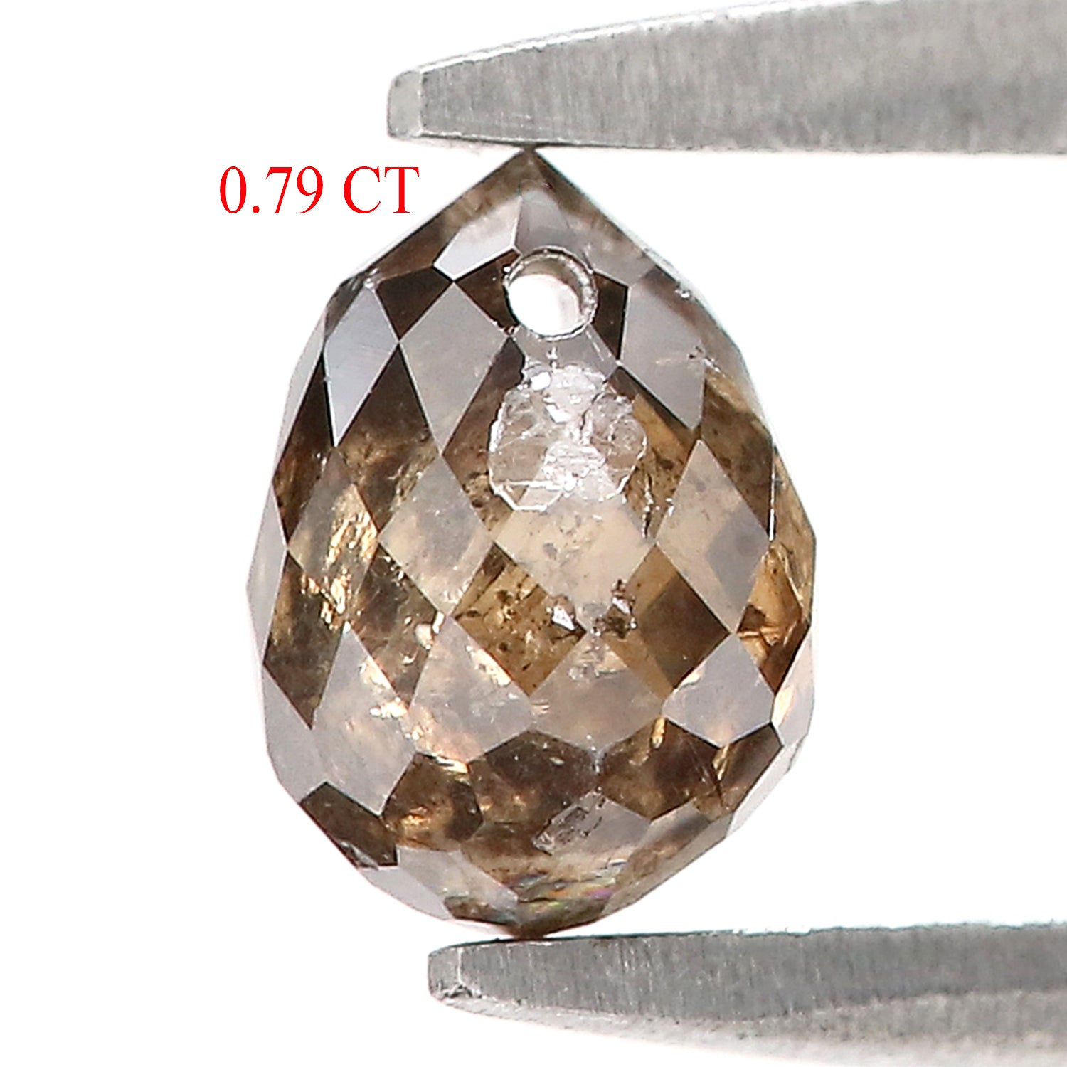 0.79 Ct Natural Loose Briolette Shape Diamond Brown Color Drop Diamond 5.55 MM Natural Loose Brown Color Briolette Rose Cut Diamond LQ9824