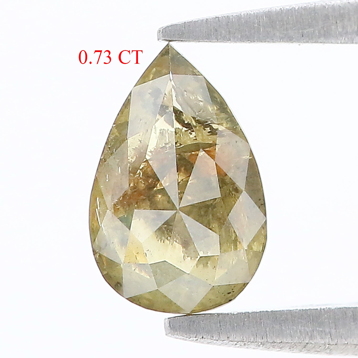 0.73 CT Natural Loose Pear Shape Diamond Green Color Pear Cut Diamond 7.50 MM Natural Loose Green Color Diamond Pear Rose Cut Diamond LQ442