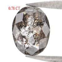 Natural Loose Oval Diamond, Salt And Pepper Oval Diamond, Natural Loose Diamond, Oval Rose Cut Diamond, 0.78 CT Oval Shape Diamond L2958