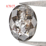 Natural Loose Oval Diamond, Salt And Pepper Oval Diamond, Natural Loose Diamond, Oval Rose Cut Diamond, 0.78 CT Oval Shape Diamond L2958