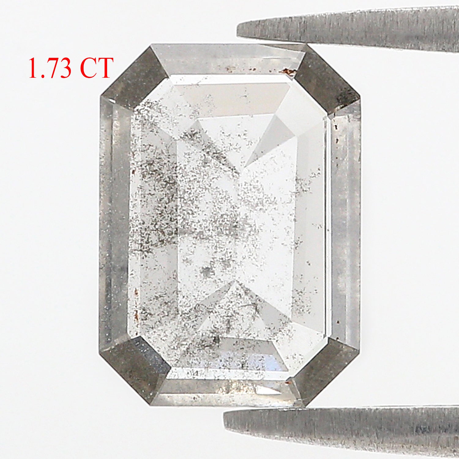 1.73 CT Emerald Rose Cut Salt And Pepper Lab Grown 10.65 MM Loose Diamond CVD Fancy Black Grey Color Lab Created Antique Cut Diamonds L3530