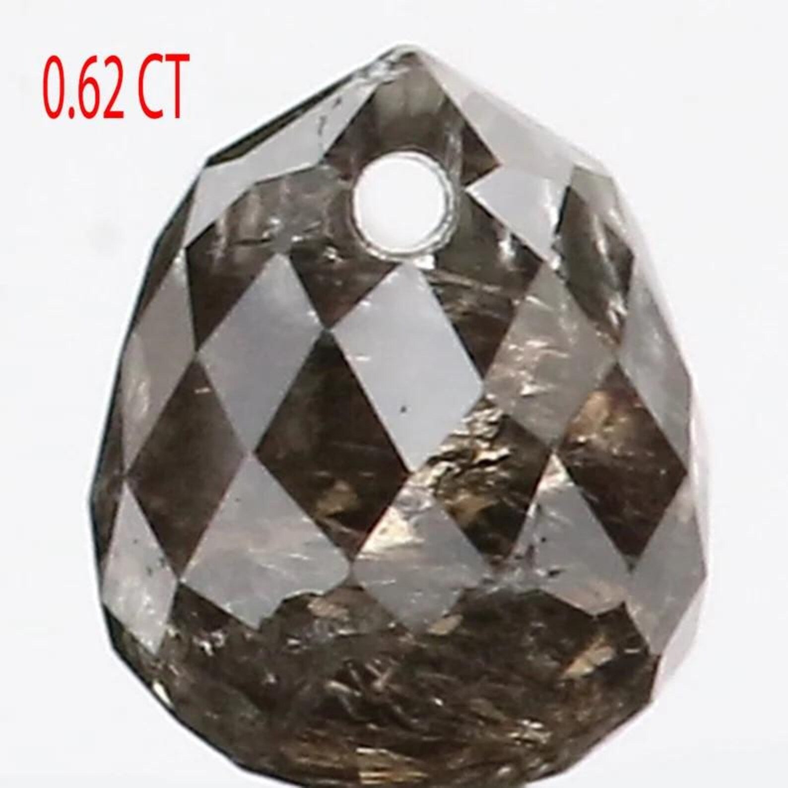 0.62 Ct Natural Loose Briolette Shape Diamond Brown Color Drop Diamond 4.60 MM Natural Loose Brown Color Briolette Rose Cut Diamond NQ460