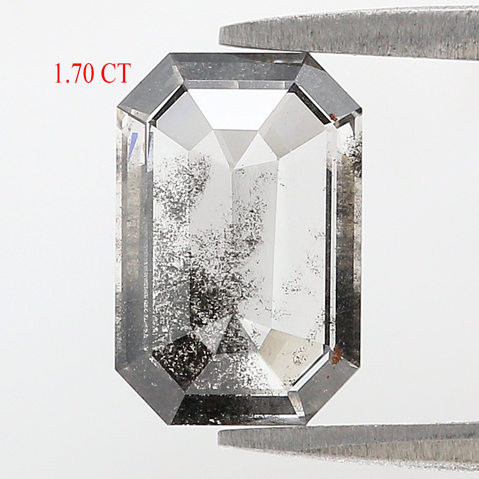 1.70 CT Emerald Rose Cut Salt And Pepper Lab Grown 10.50 MM Loose Diamond CVD Fancy Black Grey Color Lab Created Antique Cut Diamonds L3522