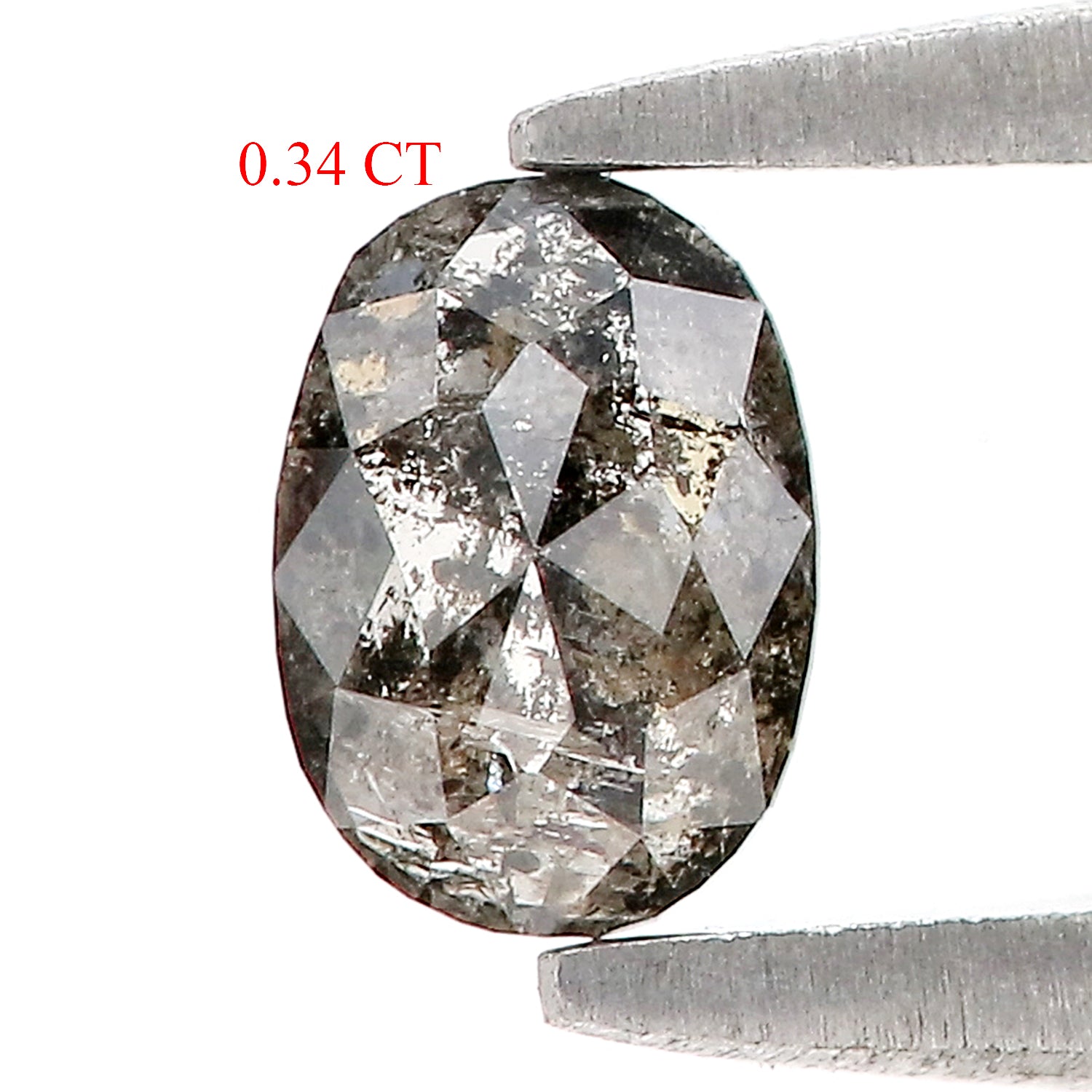 0.34 CT Natural Loose Oval Shape Diamond Salt And Pepper Oval Cut Diamond 5.10 MM Natural Loose Black Grey Color Oval Rose Cut Diamond LQ380
