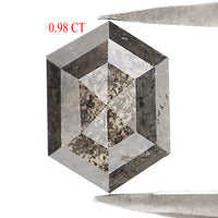 Natural Loose Hexagon Diamond, Salt And Pepper Hexagon Diamond, Natural Loose Diamond, Hexagon Cut Diamond, 0.98 CT Hexagon Shape KDL2943