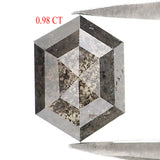 Natural Loose Hexagon Diamond, Salt And Pepper Hexagon Diamond, Natural Loose Diamond, Hexagon Cut Diamond, 0.98 CT Hexagon Shape KDL2943