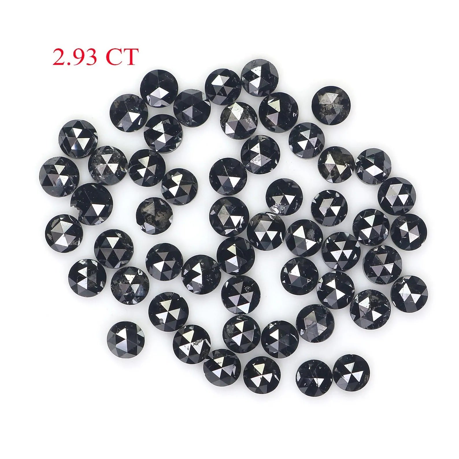 2.93 CT Natural Loose Round Shape Diamond Black Color Round Cut Diamond 2.30 MM Natural Loose Black Color Round Rose Cut Diamond NQ1801