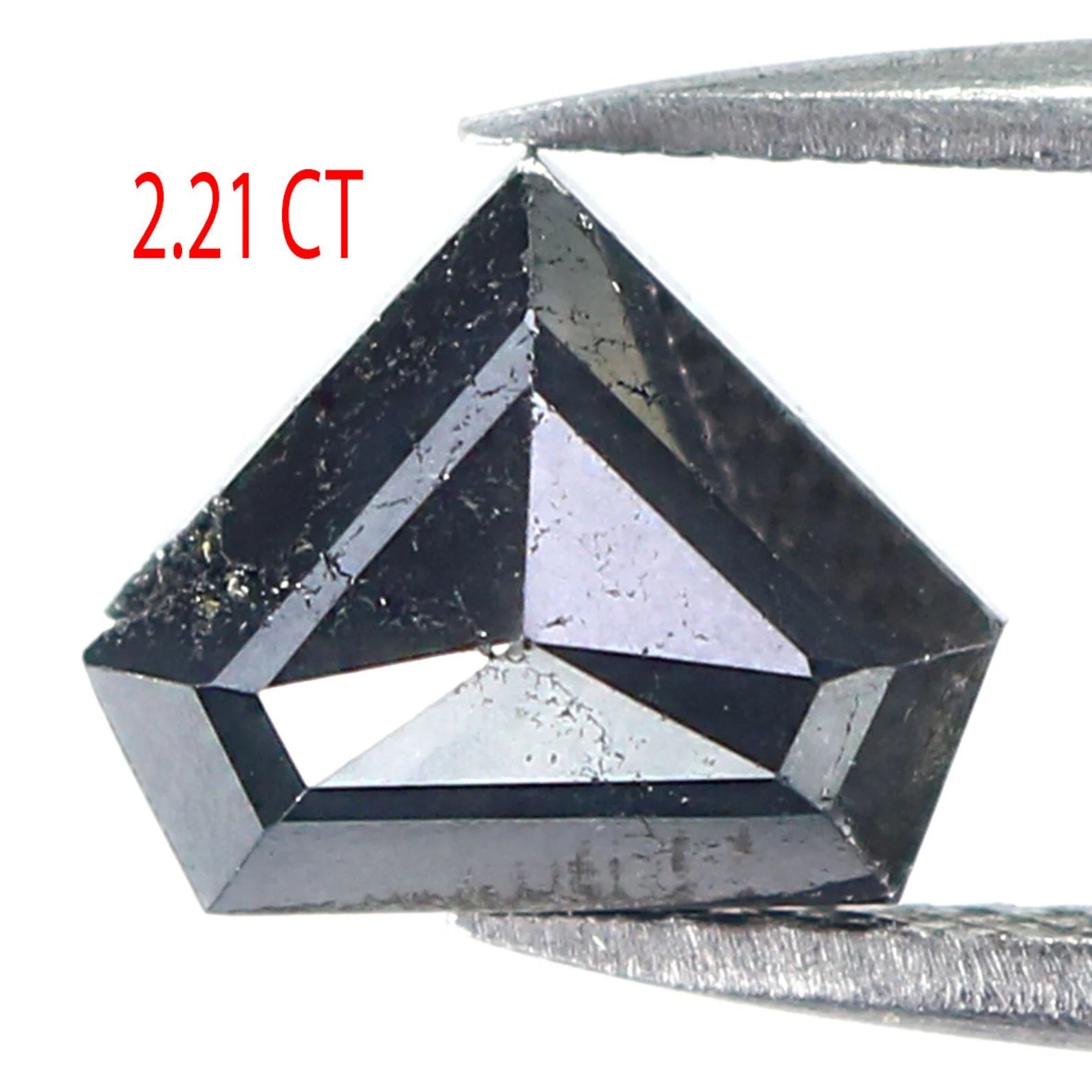 2.21 CT Natural Loose Shield Diamond Black Color Shield Diamond 7.35 MM Natural Loose Diamond Black Color Diamond Shield Shape Diamond N8552