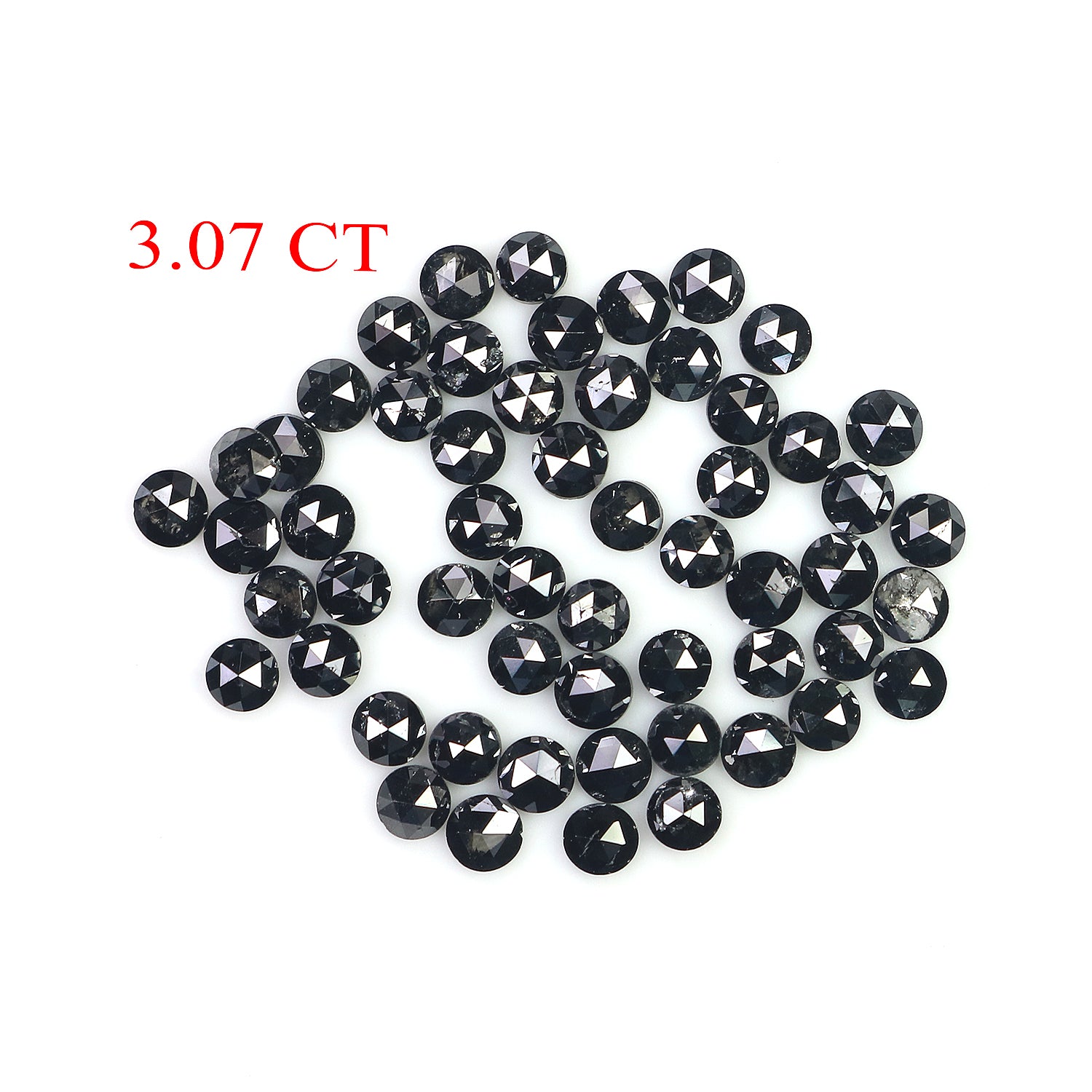 3.07 CT Natural Loose Round Rose Cut Diamond Black Color Round Shape Diamond 2.30 MM Natural Loose Black Color Round Rose Cut Diamond LQ1810