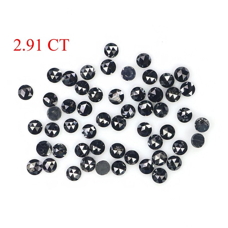 2.91 CT Natural Loose Round Shape Diamond Black Color Round Diamond 2.30 MM Natural Loose Diamond Black Color Round Rose Cut Diamond NQ1781