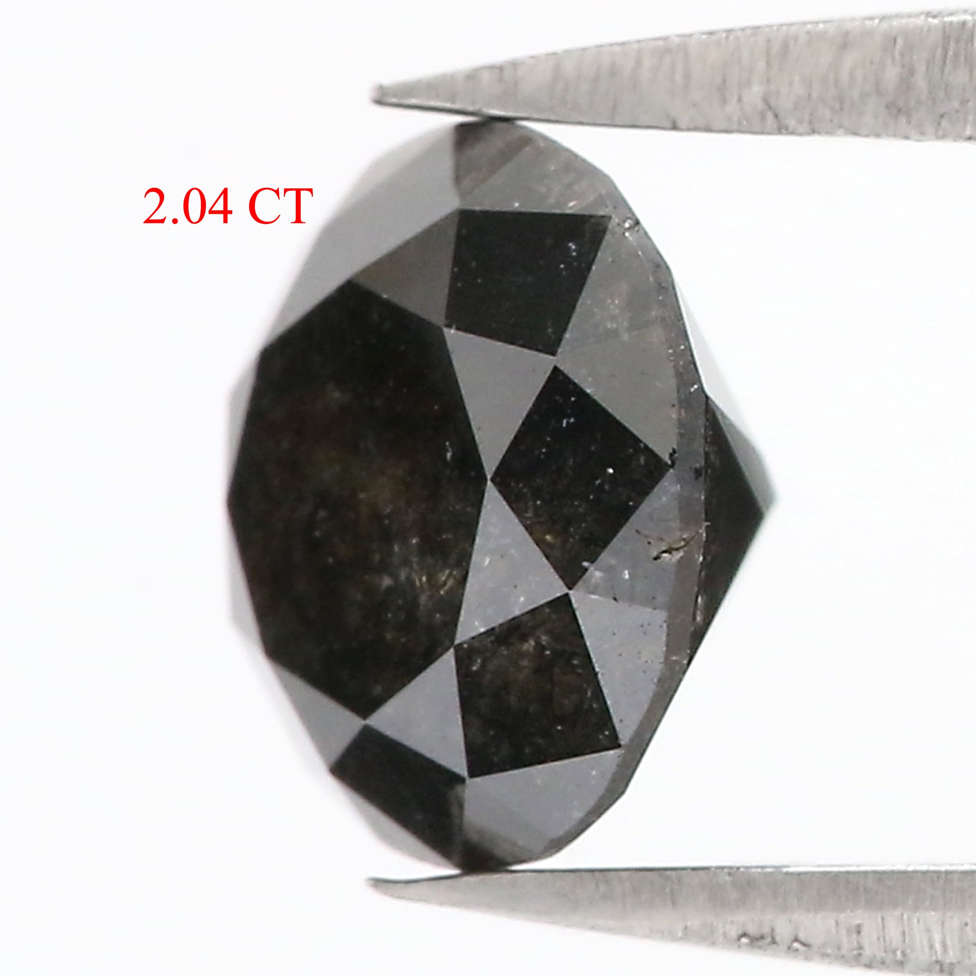 2.04 CT Natural Loose Round Cut Diamond Black Color Round Shape Diamond 7.80 MM Natural Salt And Pepper Round Brilliant Cut Diamond QL3102