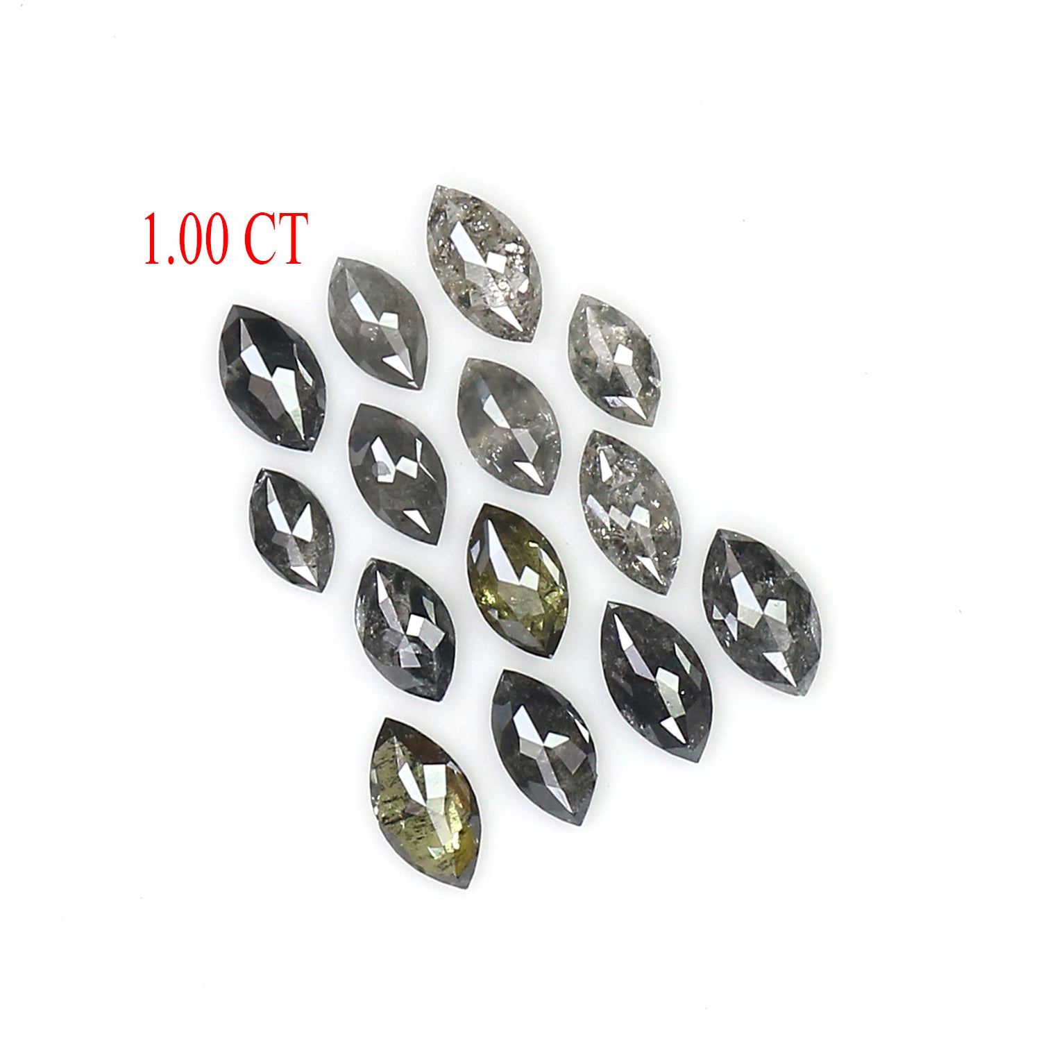 1.00 CT Natural Loose Marquise Shape Diamond Salt And Pepper Marquise Cut Diamond 3.15 MM Black Grey Color Marquise Rose Cut Diamond LQ2911