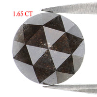 1.65 CT Natural Loose Round Rose Cut Diamond Salt And Pepper Round Diamond 7.80 MM Natural Loose Diamond Rose Cut Diamond Round Shape LQ3004