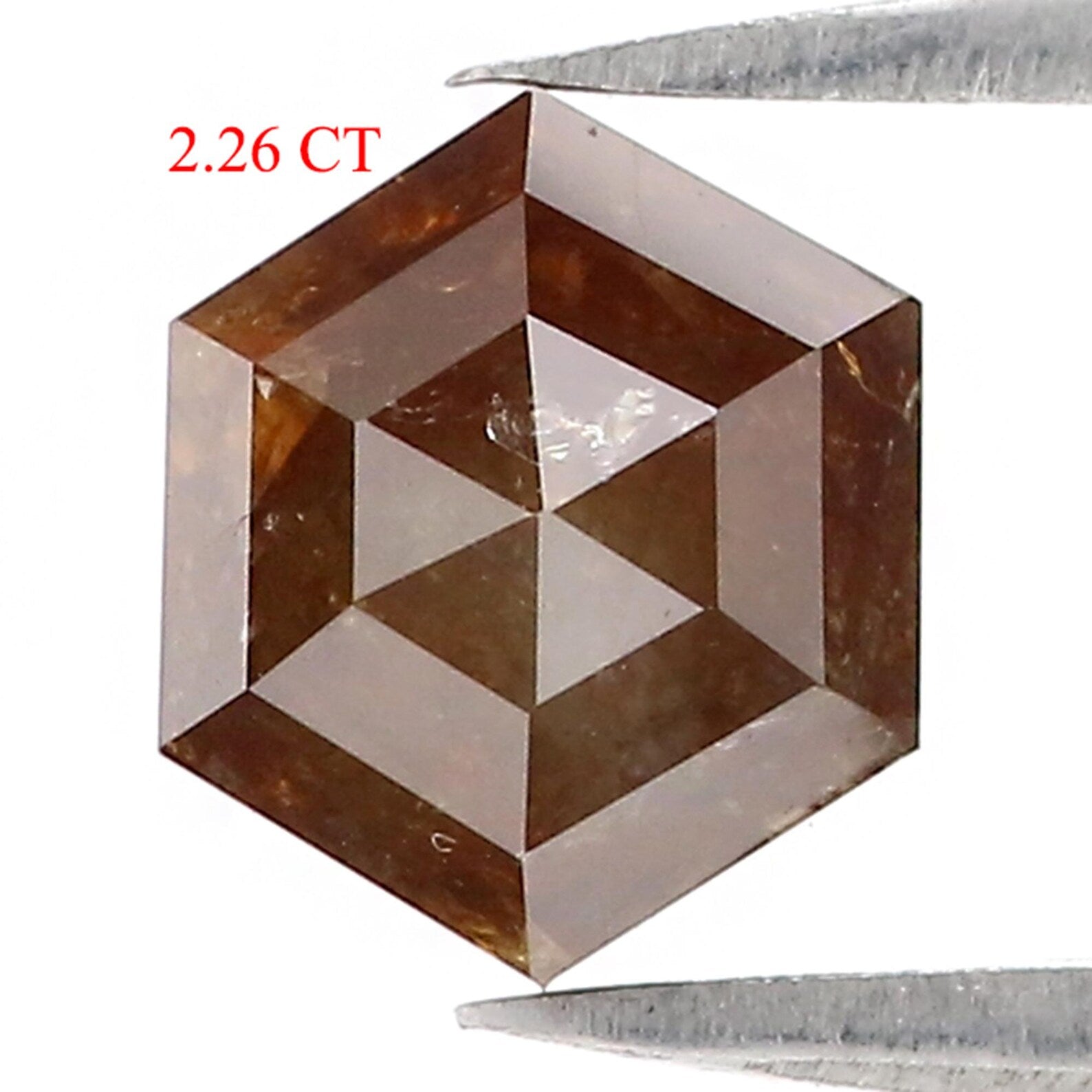 2.26 CT Natural Loose Hexagon Shape Diamond Dark Brown Color Hexagon Cut Diamond 6.90 MM Natural Loose Hexagon Shape Rose Cut Diamond QN9237