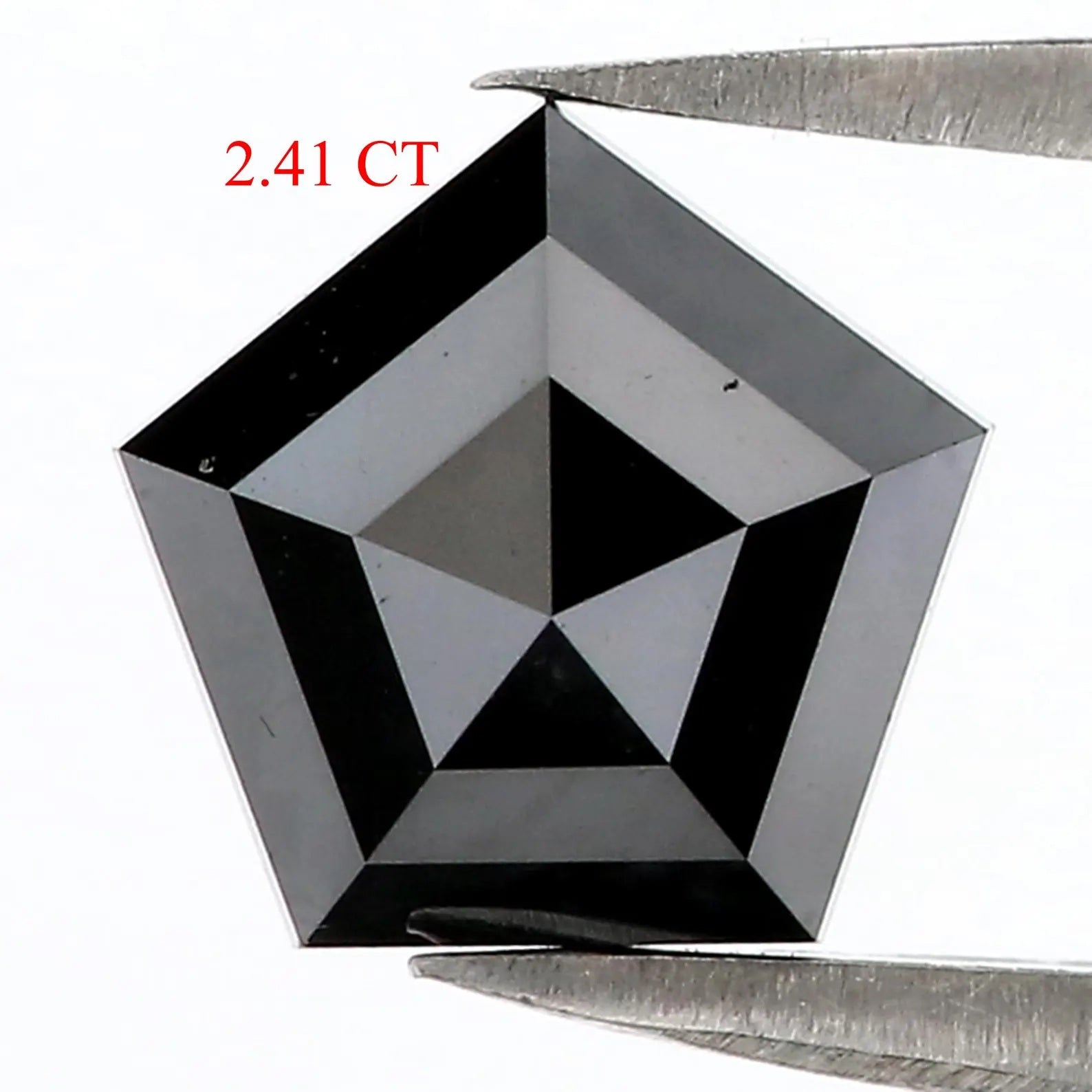 2.41 CT Natural Loose Pentagon Shape Diamond Black Color Pentagon Shape Diamond 8.35 MM Natural Loose Diamond Black Pentagon Diamond QN689