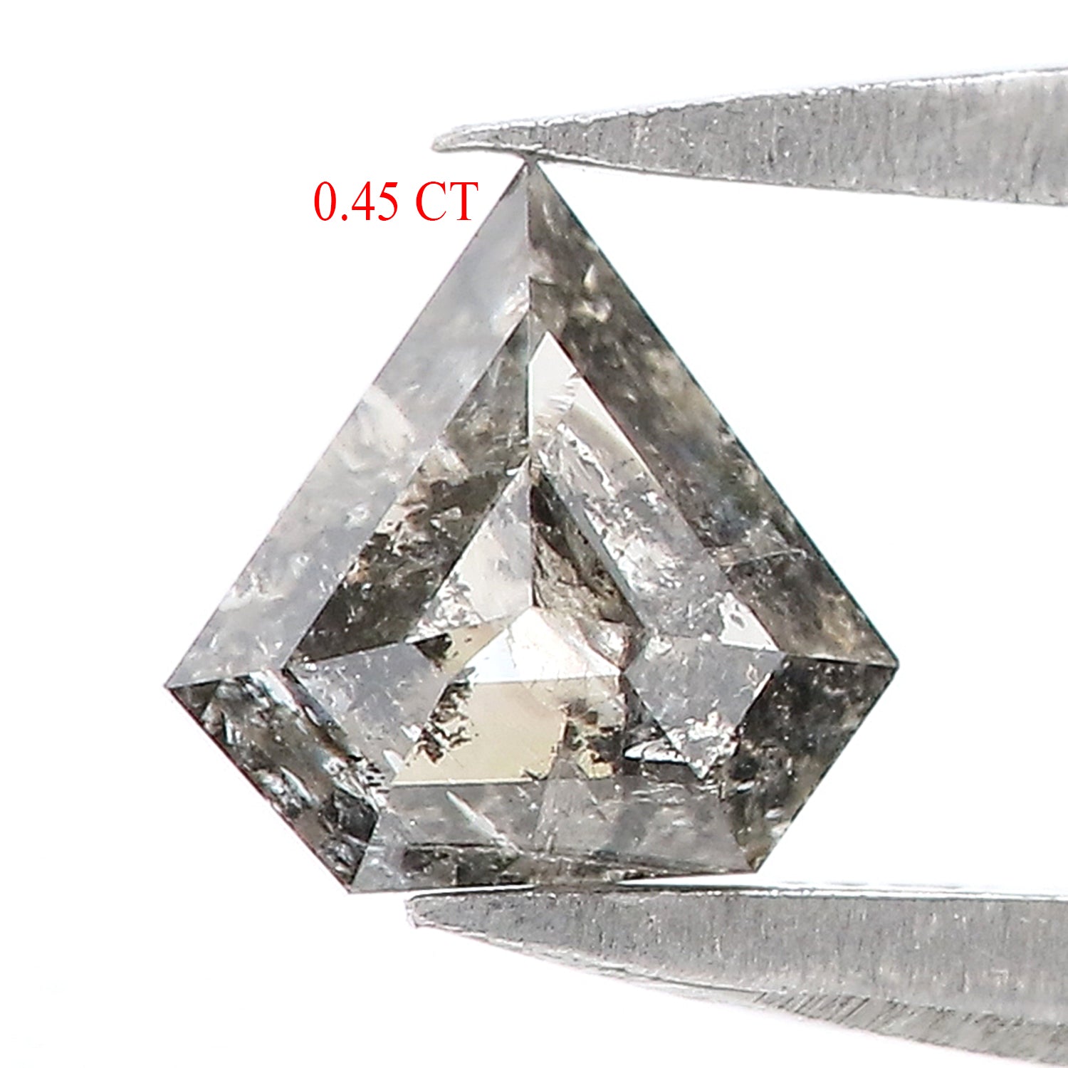 0.45 Ct Natural Loose Shield Shape Diamond Salt And Pepper Diamond 5.15 MM Natural Diamond Black Grey Color Shield Rose Cut Diamond LQ3057