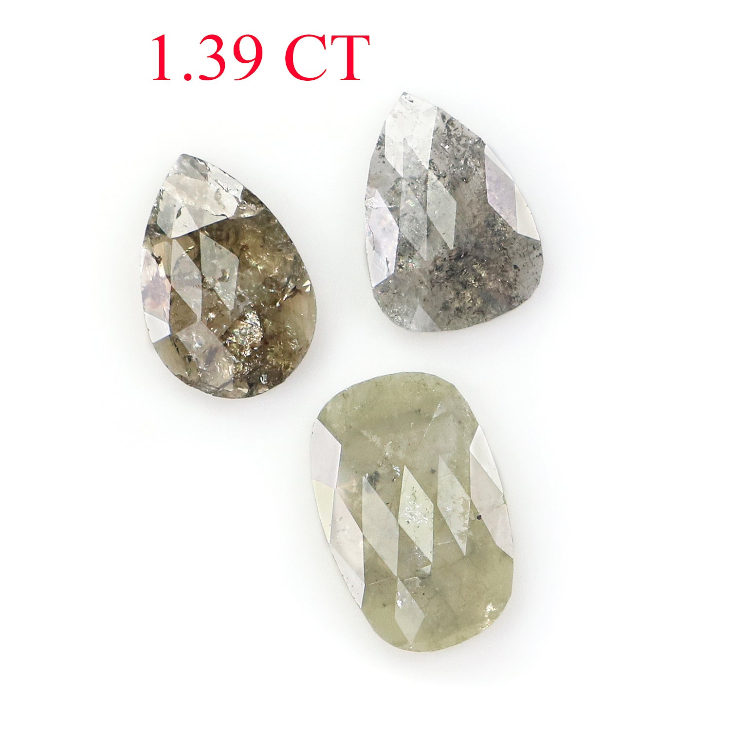 1.39 Ct Natural Loose Mix Shape Diamond Grey Color Mix Shape Cut Diamond 7.10 MM Natural Loose Grey Color Mix Shape Rose Cut Diamond N8394