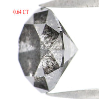 Natural Loose Round Diamond, Salt And Pepper Round Diamond, Natural Loose Diamond, Round Brilliant Cut Diamond, 0.64 CT Round Shape KR2314