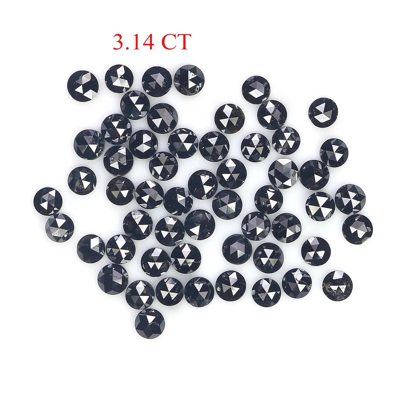 3.15 CT Natural Loose Round Shape Diamond Black Color Round Diamond 2.30 MM Natural Loose Diamond Black Color Round Rose Cut Diamond NQ1779