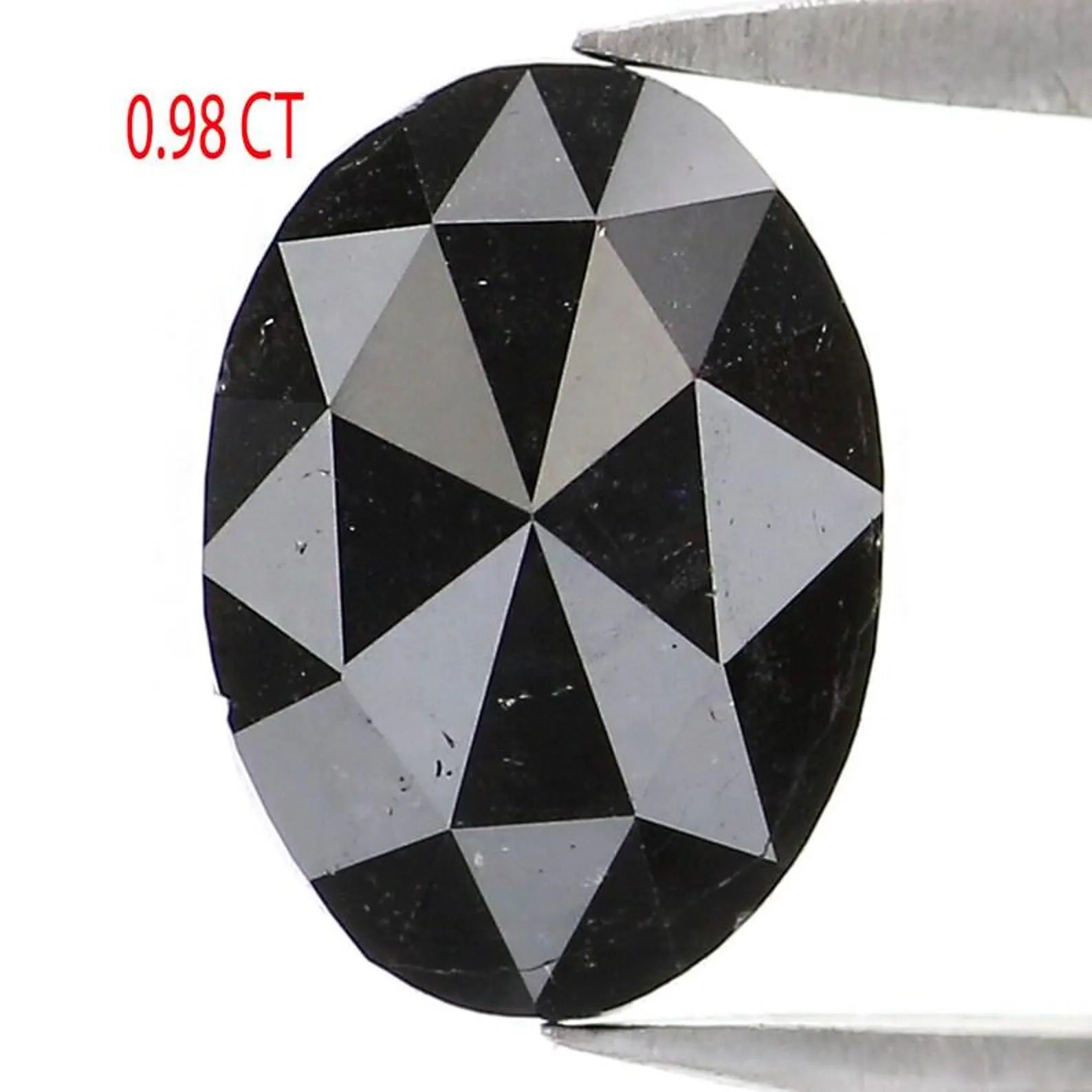 0.98 CT Natural Loose Oval Shape Diamond Black Color Oval Cut Diamond 8.00 MM Natural Loose Diamond Black Color Oval Rose Cut Diamond NQ1971