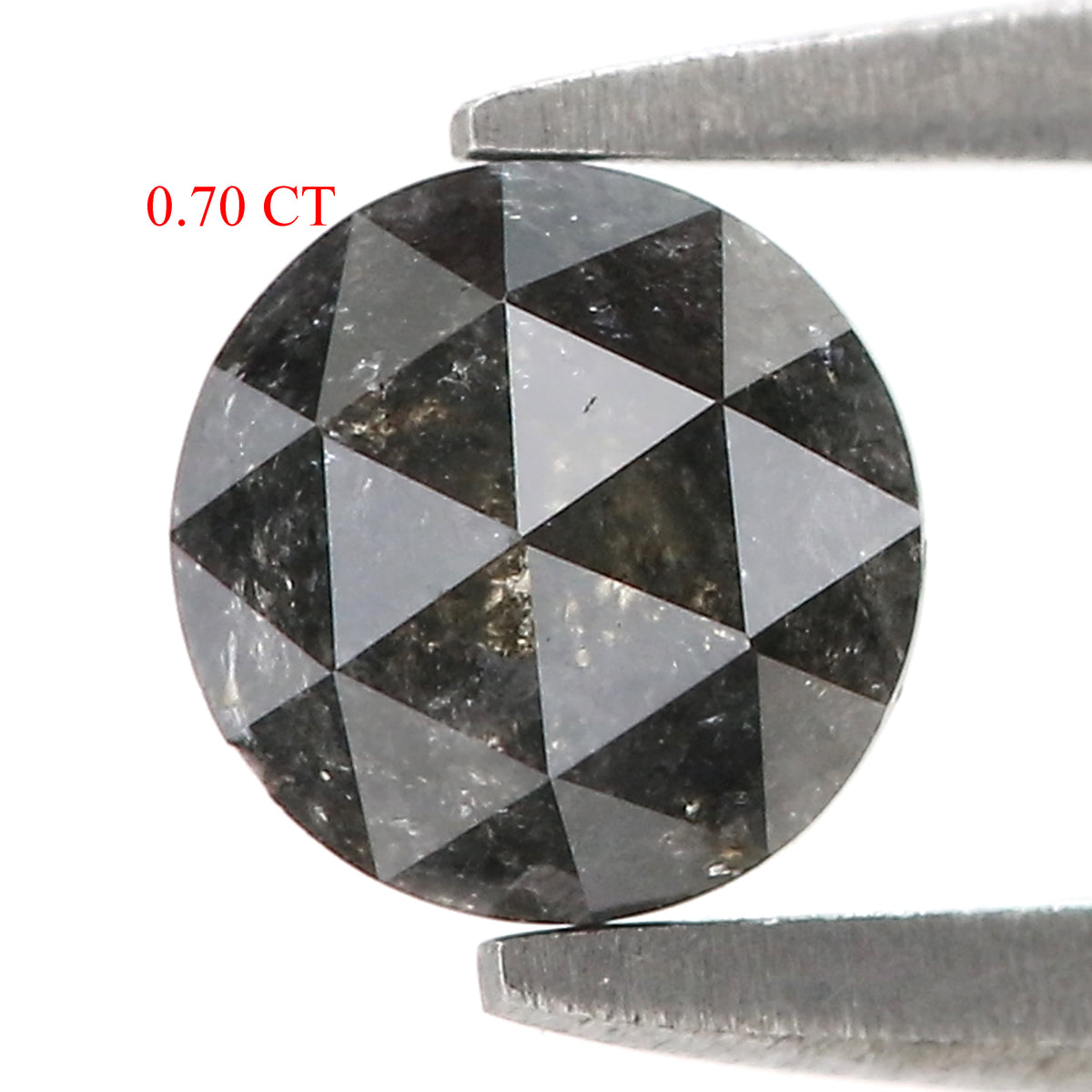 0.70 Ct Natural Loose Round Shape Diamond Salt And Pepper Round Cut Diamond 5.10 MM Natural Black Gray Color Round Rose Cut Diamond NQ1514